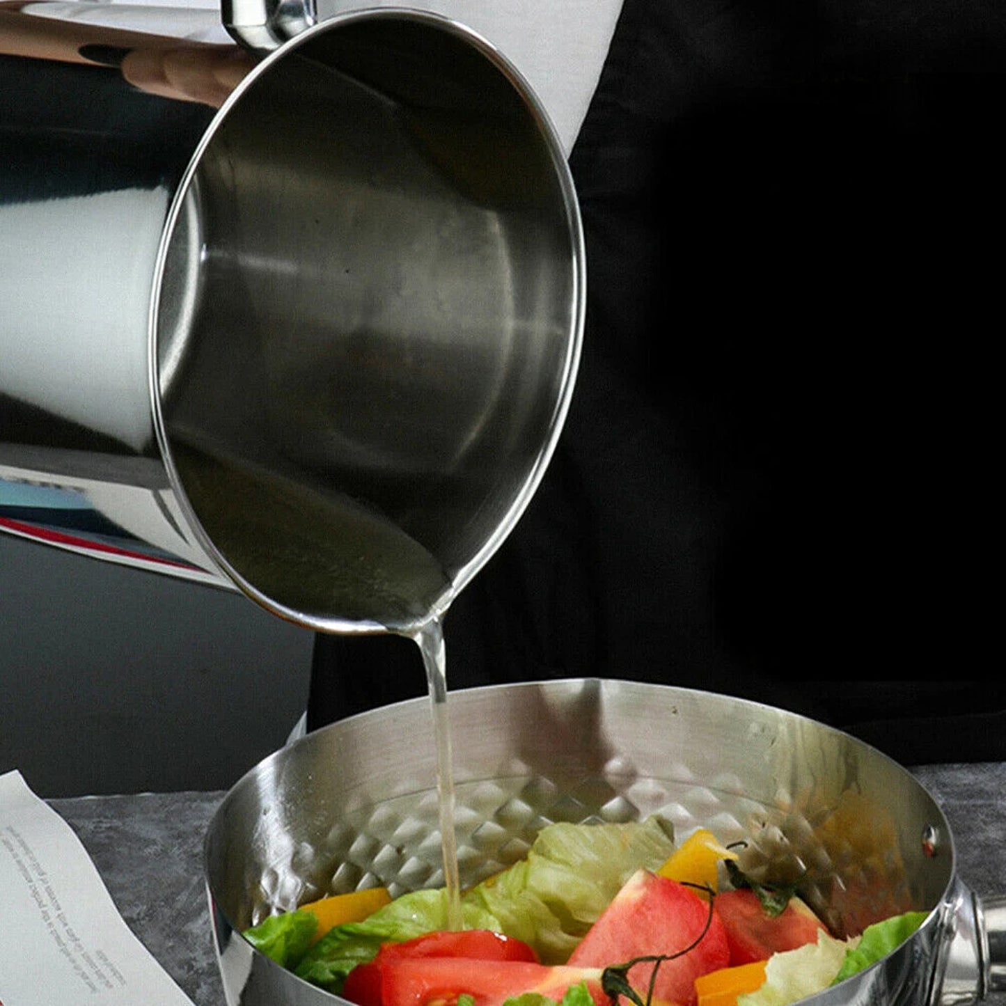 1.8L Stainless Steel Oil Filter Pot with Strainer