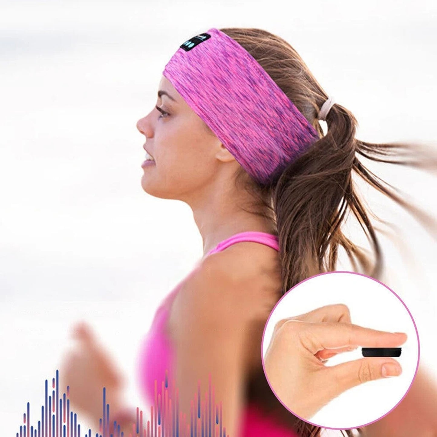 Hot Pink Bluetooth Sleep Headband with Wireless Headphones