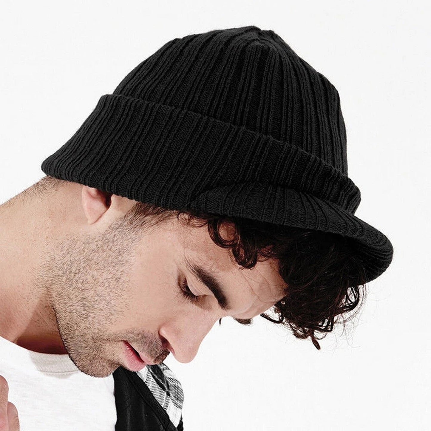 Light Grey Outdoor Fleece Lined Knit Hat for Cold Weather