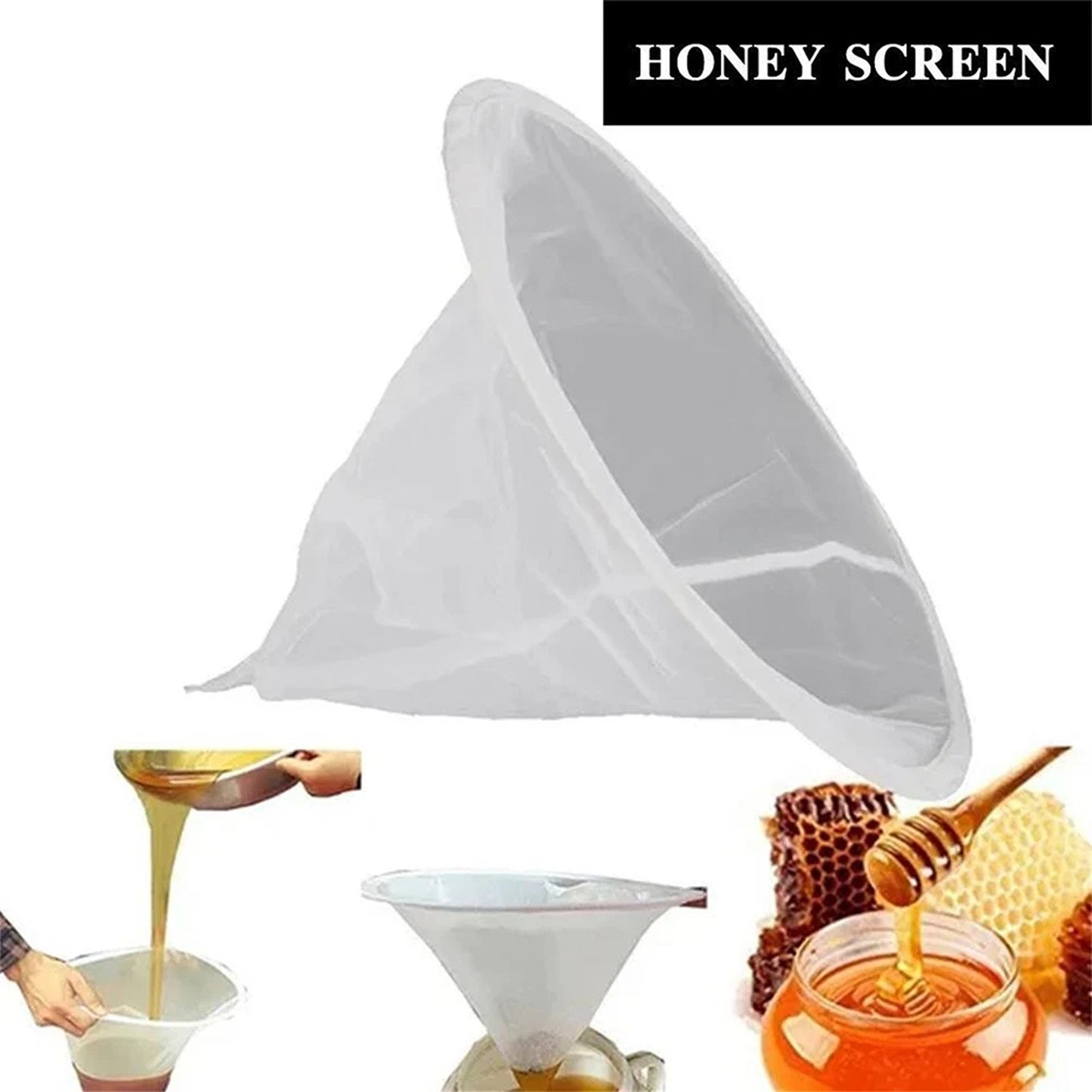 4 Piece 150 Mesh Honey Strainer Filter Set
