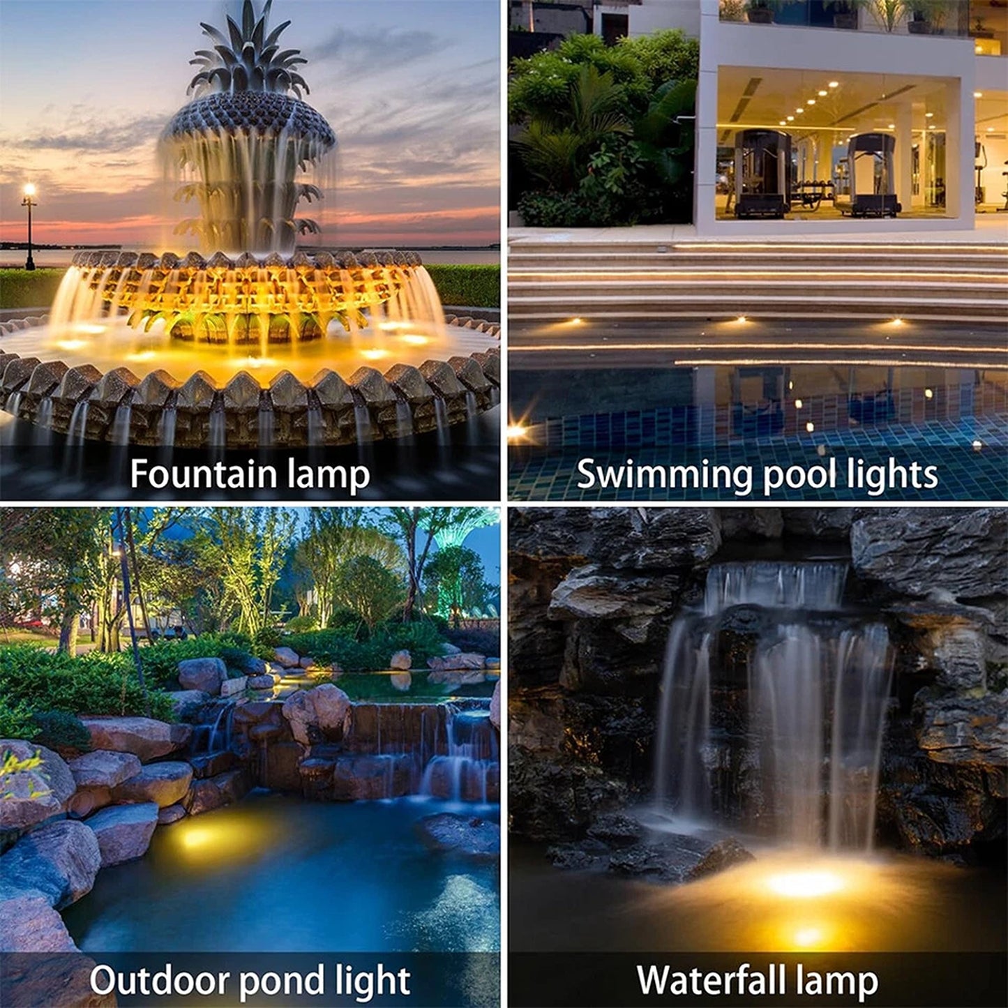 6 LED Solar Spotlight for Garden and Outdoor Landscape - Warm Light