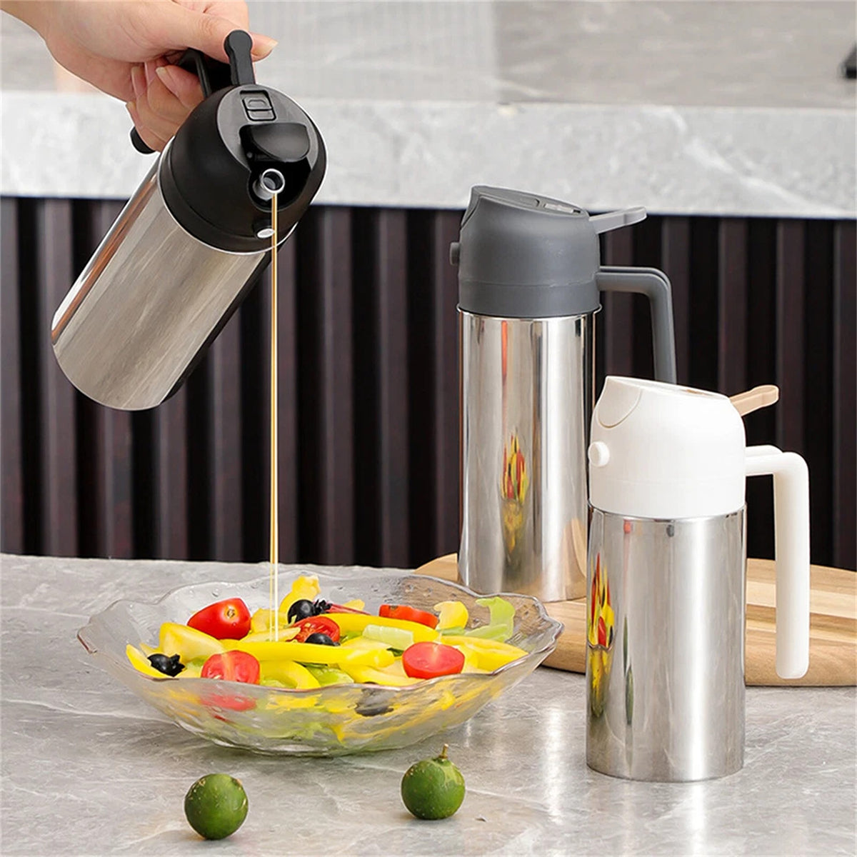 360ML Stainless Steel Cooking Oil Spray Bottle and Dispenser