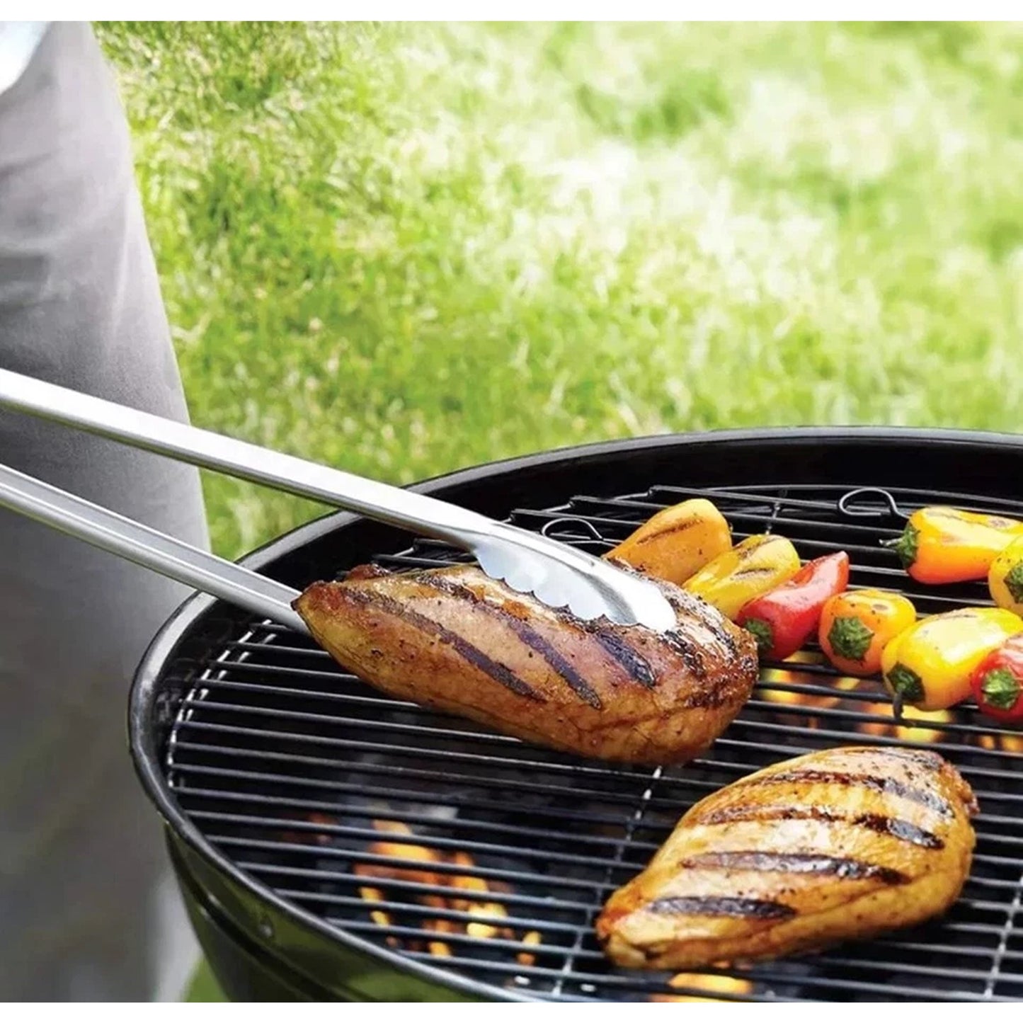 Stainless Steel BBQ Tongs for Salad Bread and Cooking 2pcs