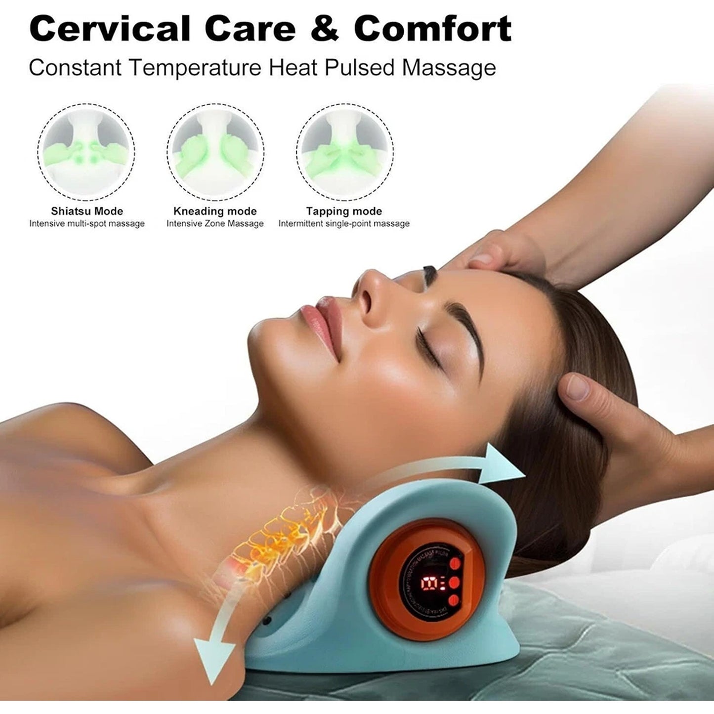 Neck Relaxer Pillow with Heat for Neck and Shoulders