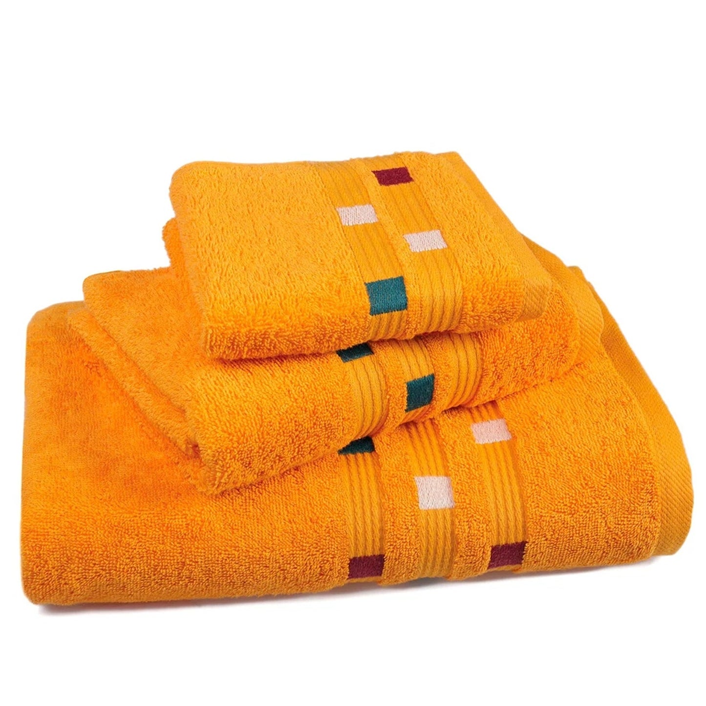 Orange Soft and Absorbent Luxury Cotton Towel Set 550 GSM