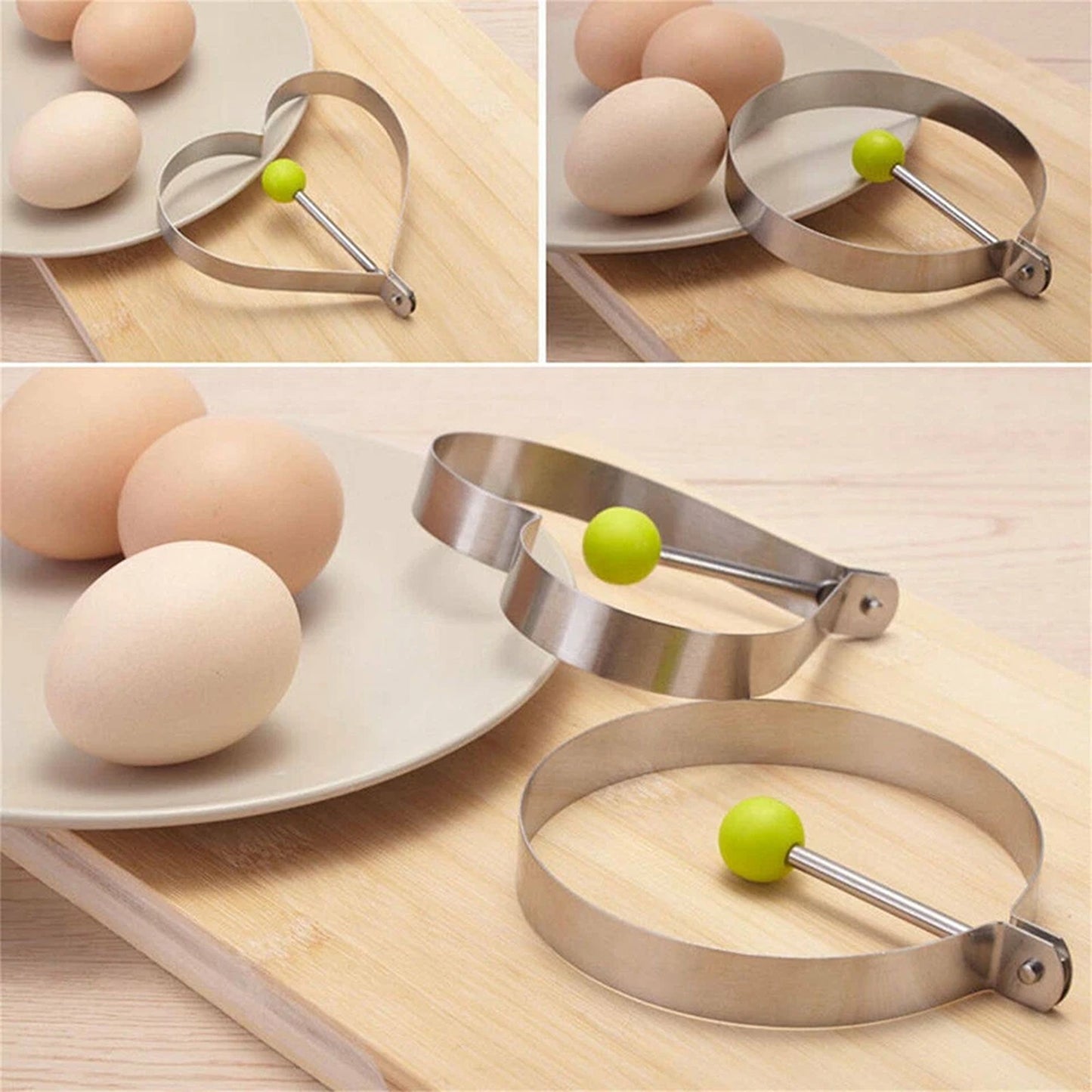 5 Piece Stainless Steel Egg Rings for Pancakes and Fried Eggs