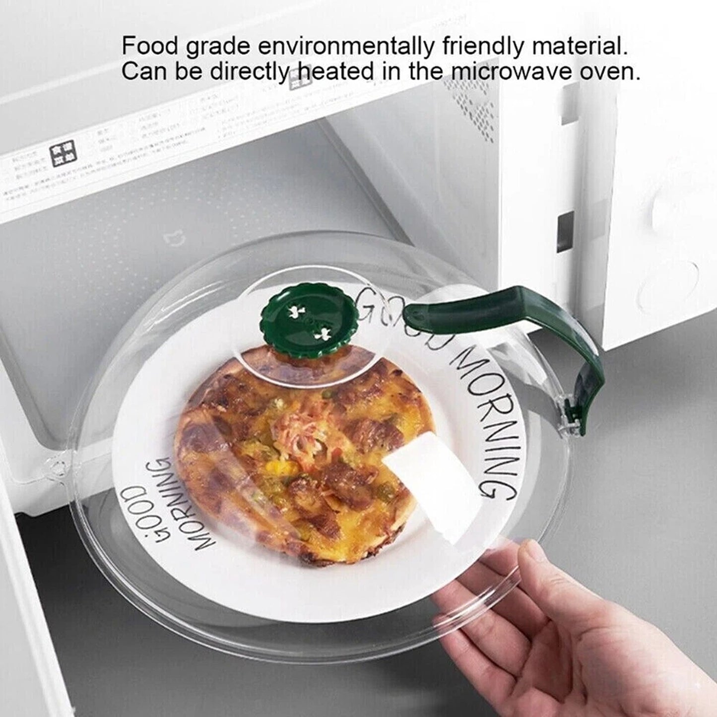 White Microwave Food Cover Anti Splash Guard with Ventilated Steam Release