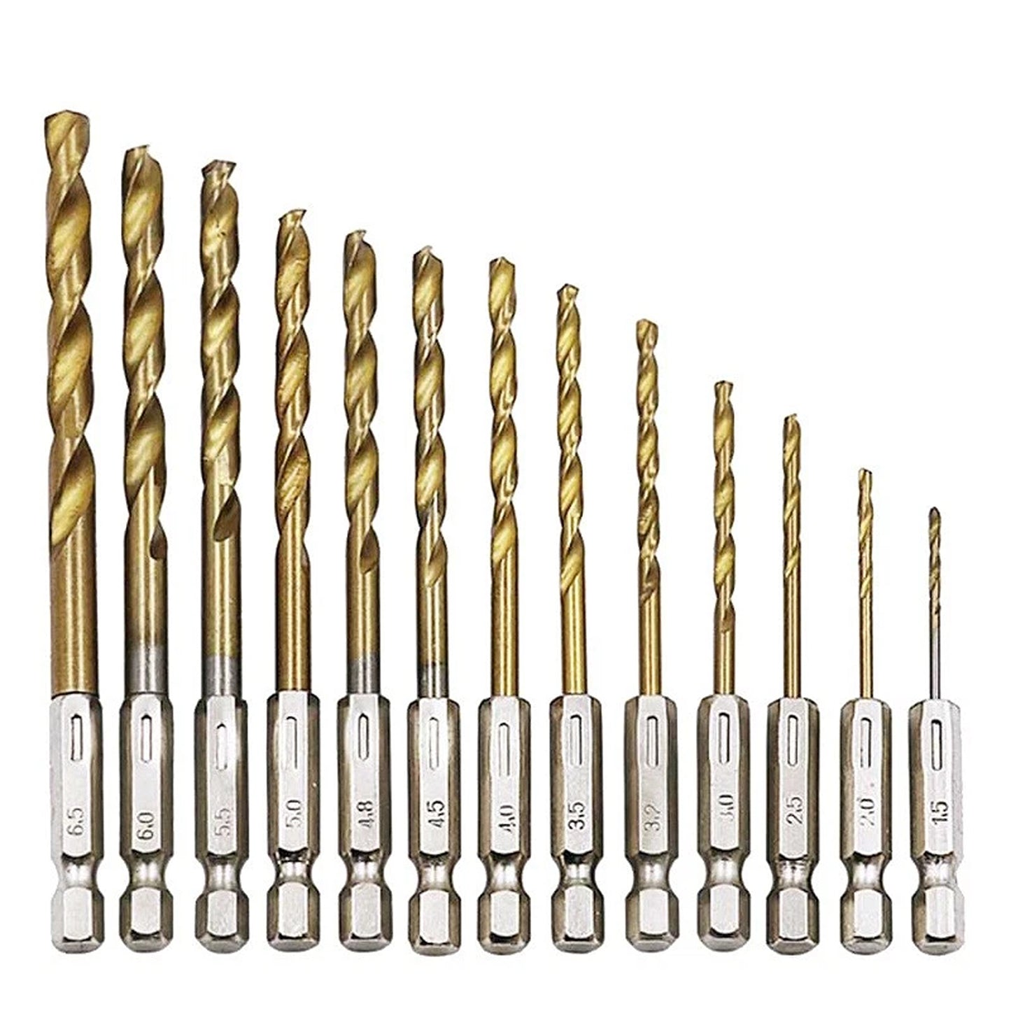 13 Piece Quick Change Drill Bit Set with Hex Shank