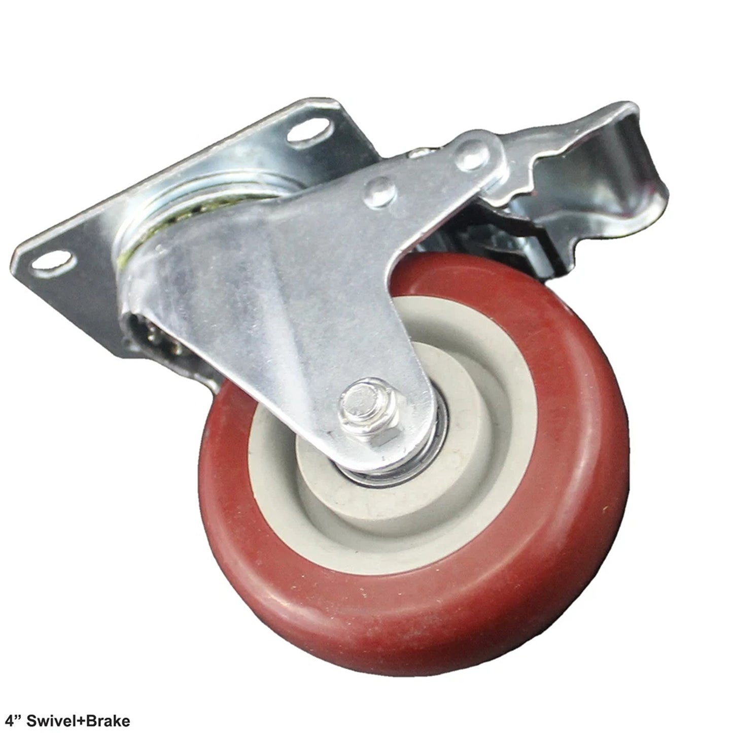 2 Pack Heavy Duty 4 Inch 100mm Swivel Caster Wheels With Brake 130kg