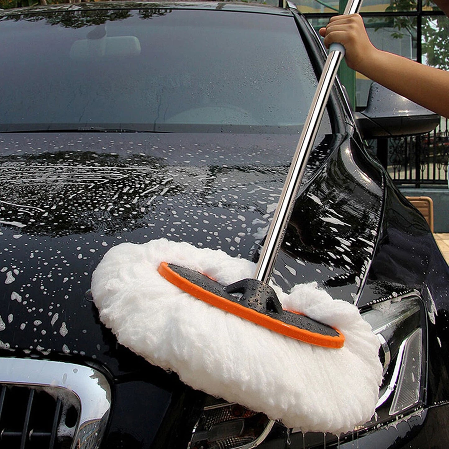 Telescopic Car Wash Mop with Microfiber Dusting Head