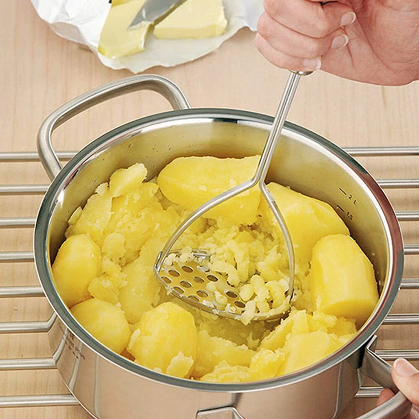 Heavy Duty Stainless Steel Potato Masher Kitchen Tool