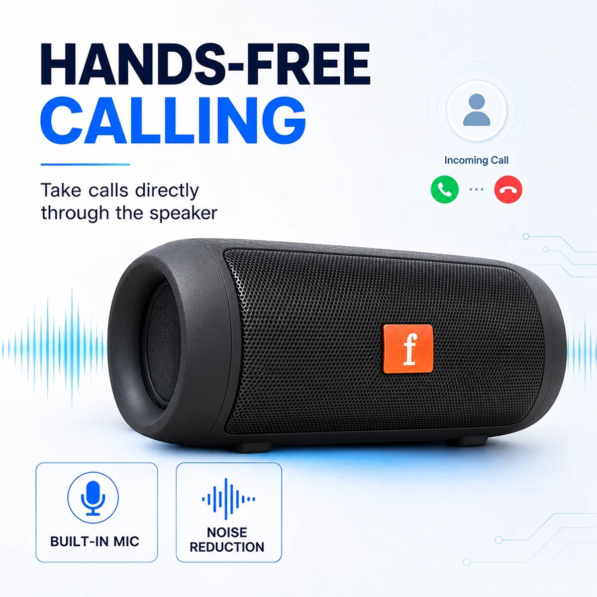 Portable Bluetooth Speaker 5.0 with TWS FM AUX USB TF Card and Type C Charging