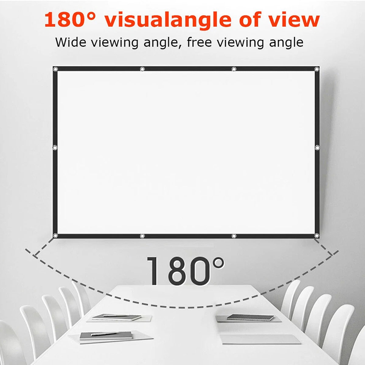 Foldable 120 Inch Projector Screen 16:9 HD Hanging Movie Cinema