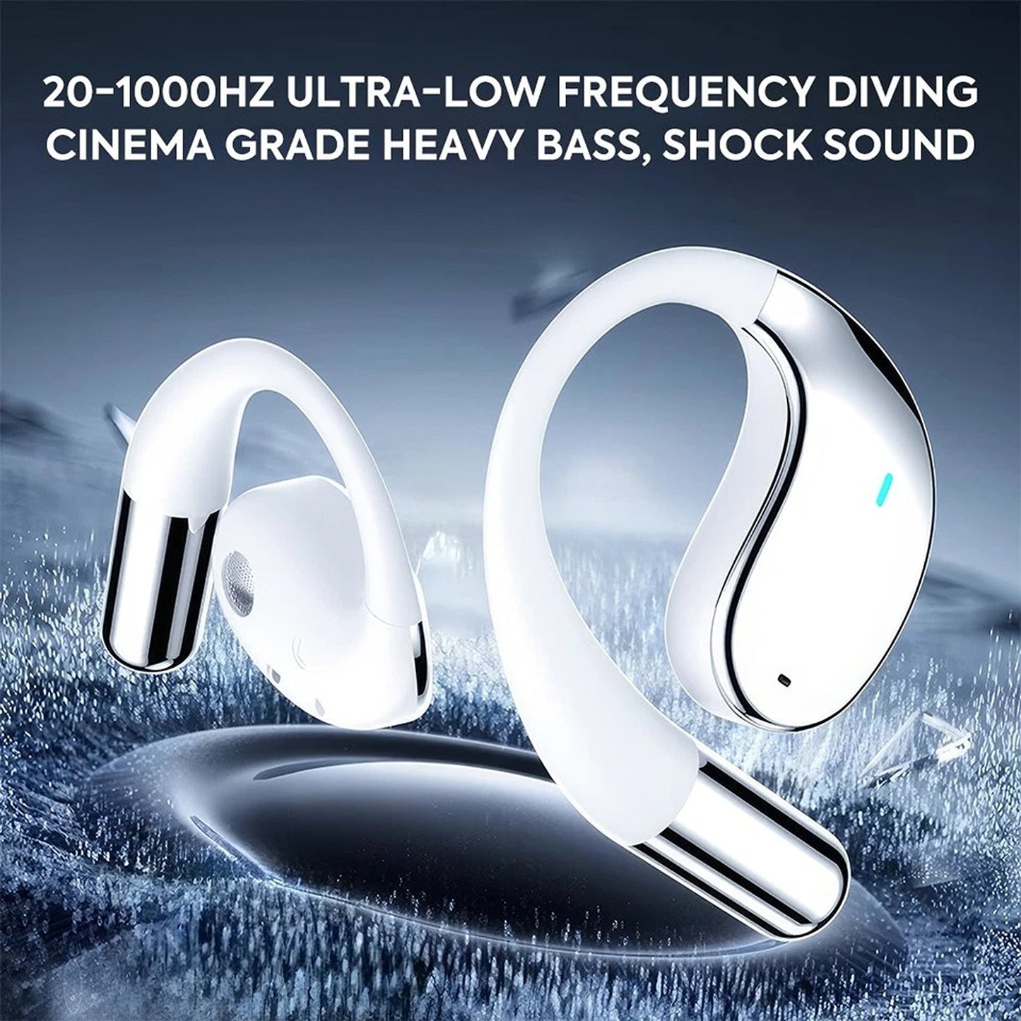 White Wireless Bluetooth Earphones Sport Gym Earbuds With Microphone Sweatproof