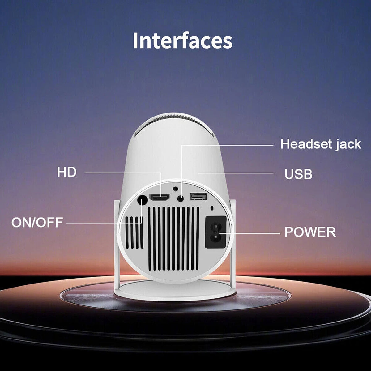 Portable 5G WiFi 4K Smart HD Projector with Bluetooth HDMI USB