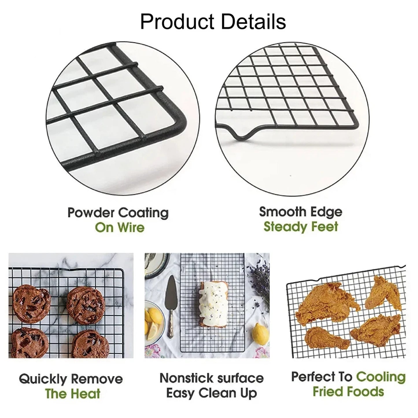 Non Stick Baking Cooling Rack for Cakes and Cookies