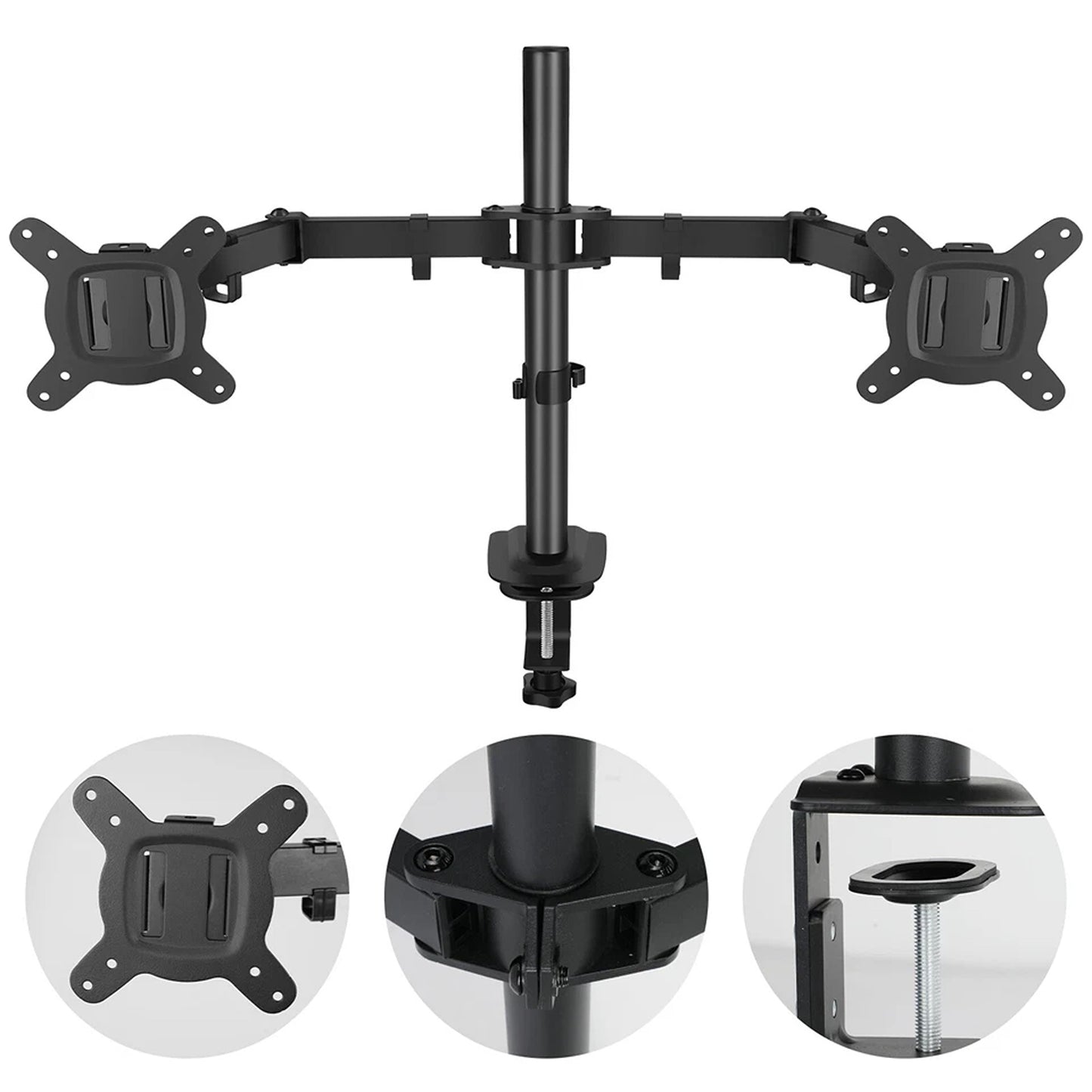 Dual Monitor Desk Mount with Adjustable Arms