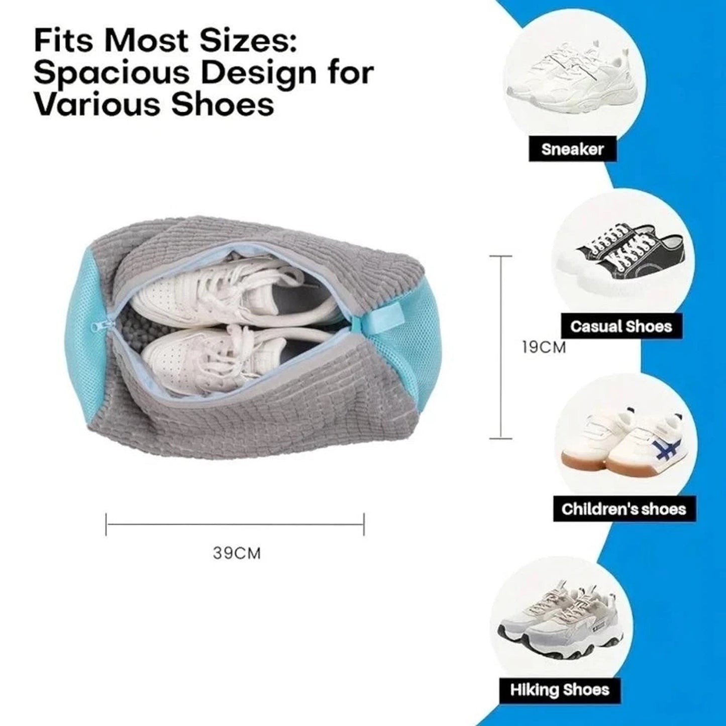 2 Pack Shoe Laundry Bag Washing Machine Sneaker Wash Protector