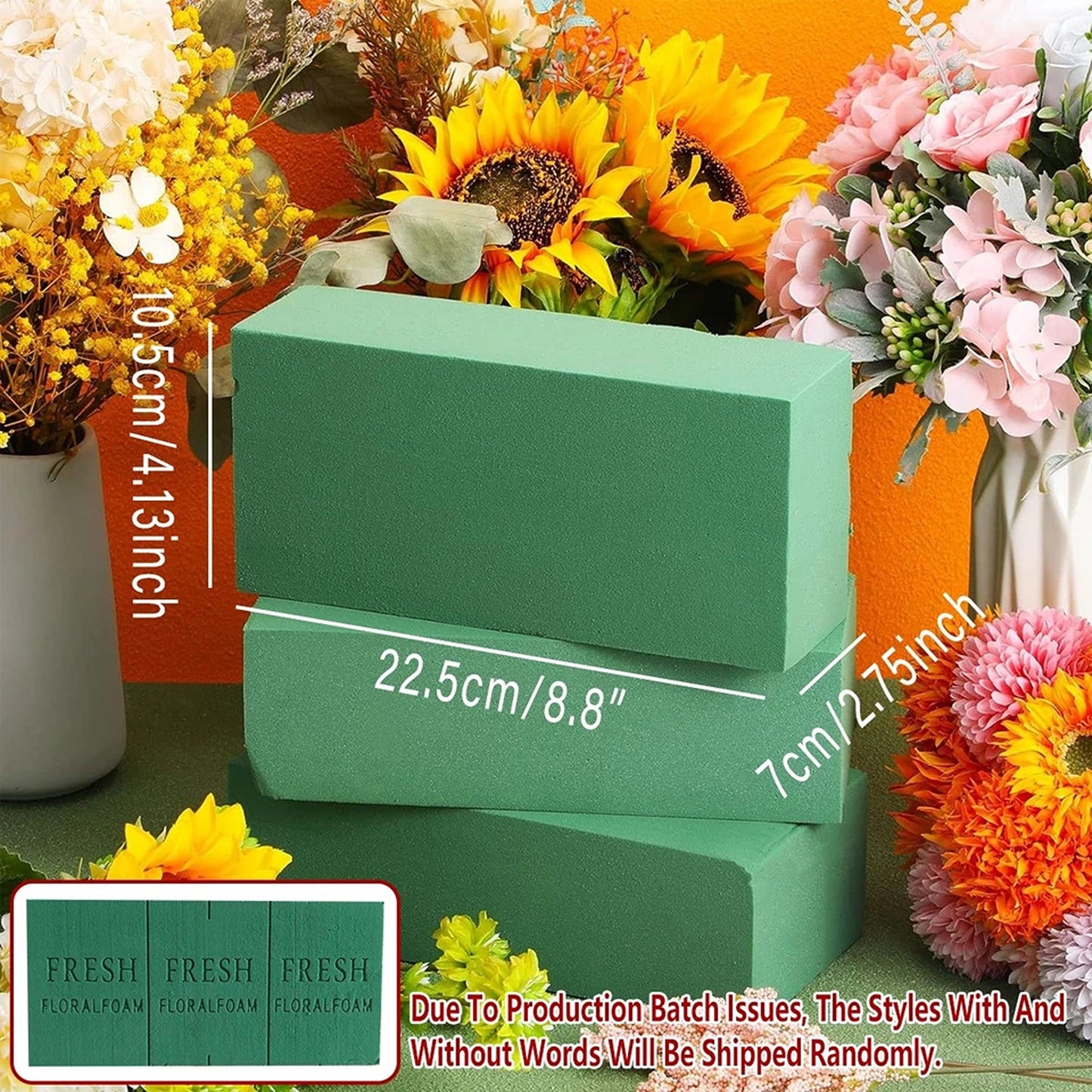2 Piece Floral Foam Blocks for Fresh and Artificial Flowers