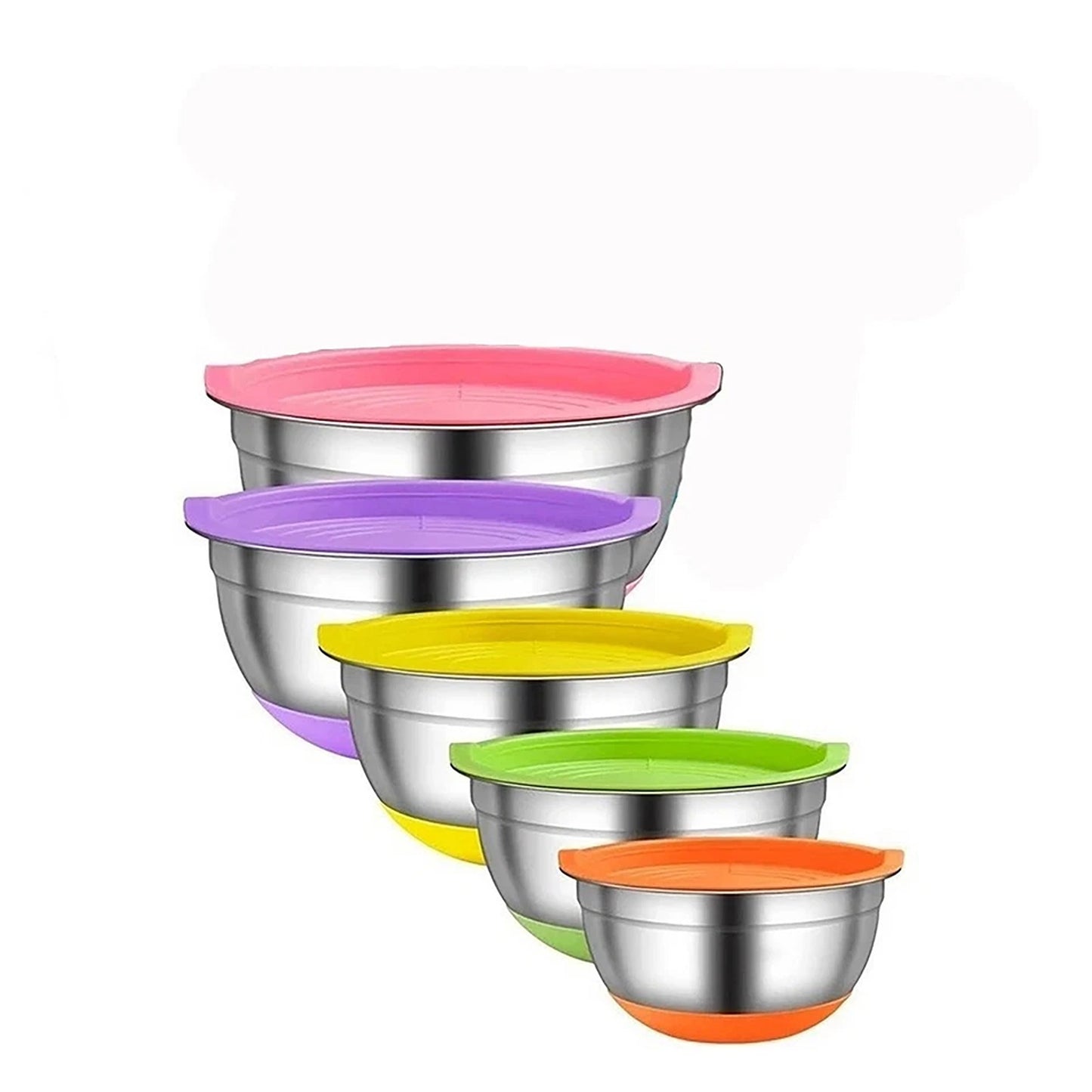 5 Piece Stainless Steel Kitchen Mixing Bowls with Lids