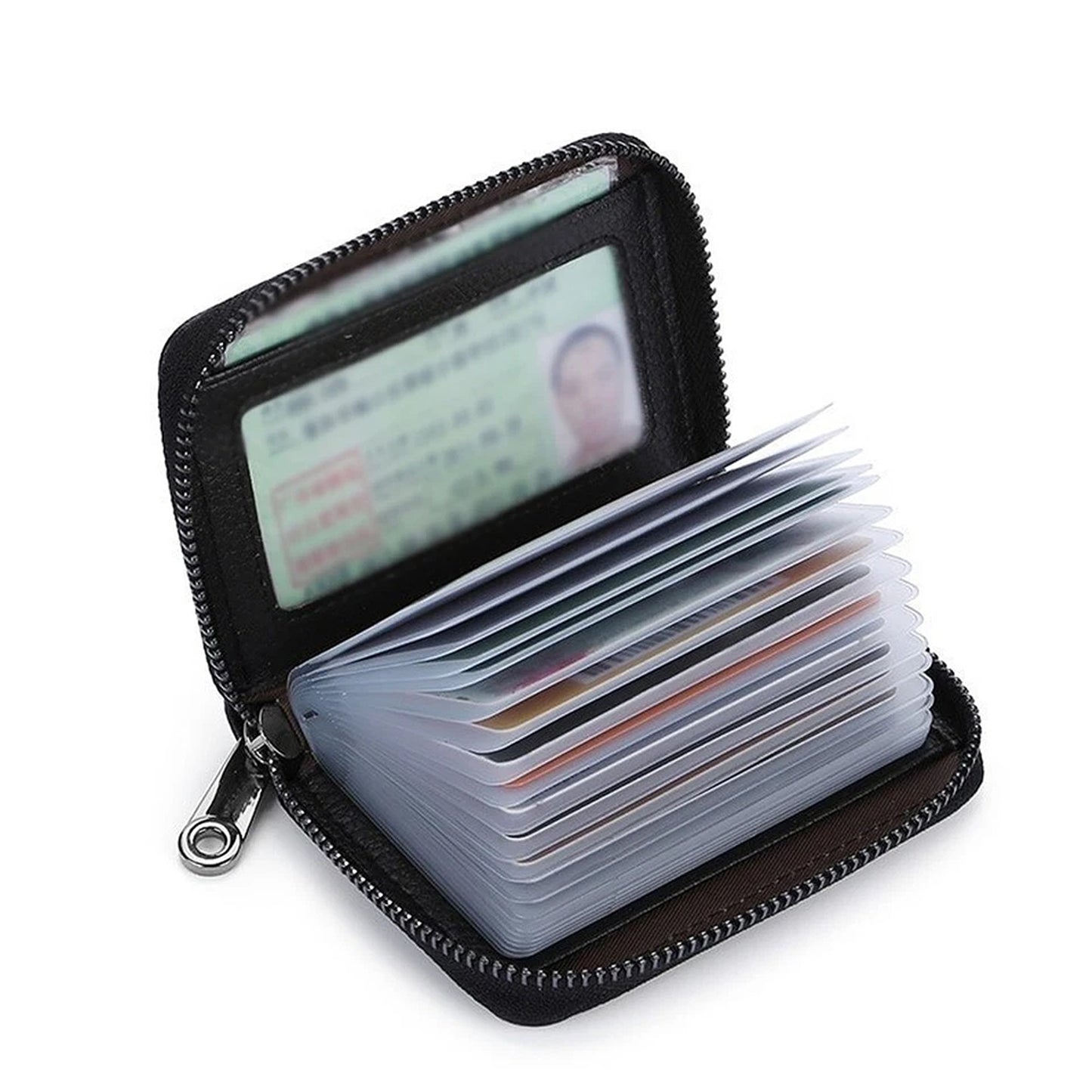 RFID Blocking Leather Card Holder Wallet with 22 Slots