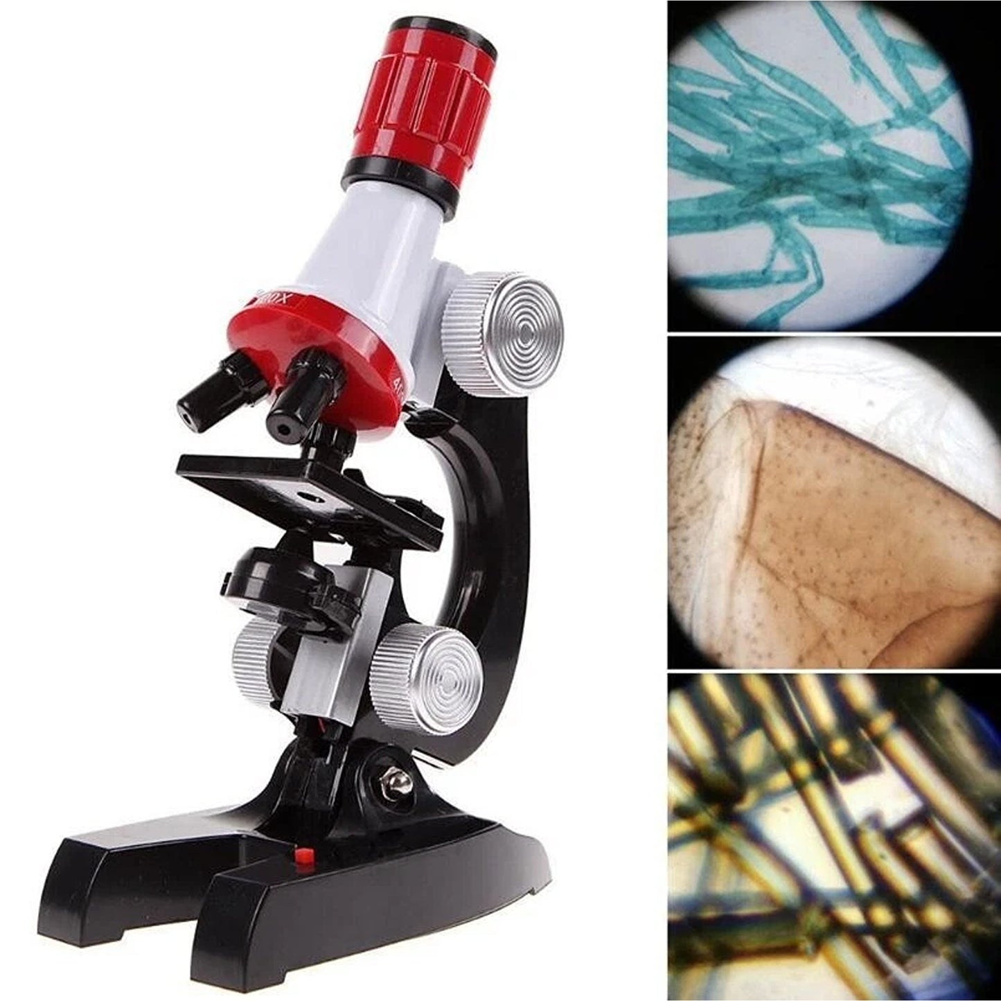 Kids Toy Microscope Science Kit 100X 400X 1200X Educational Lab Set