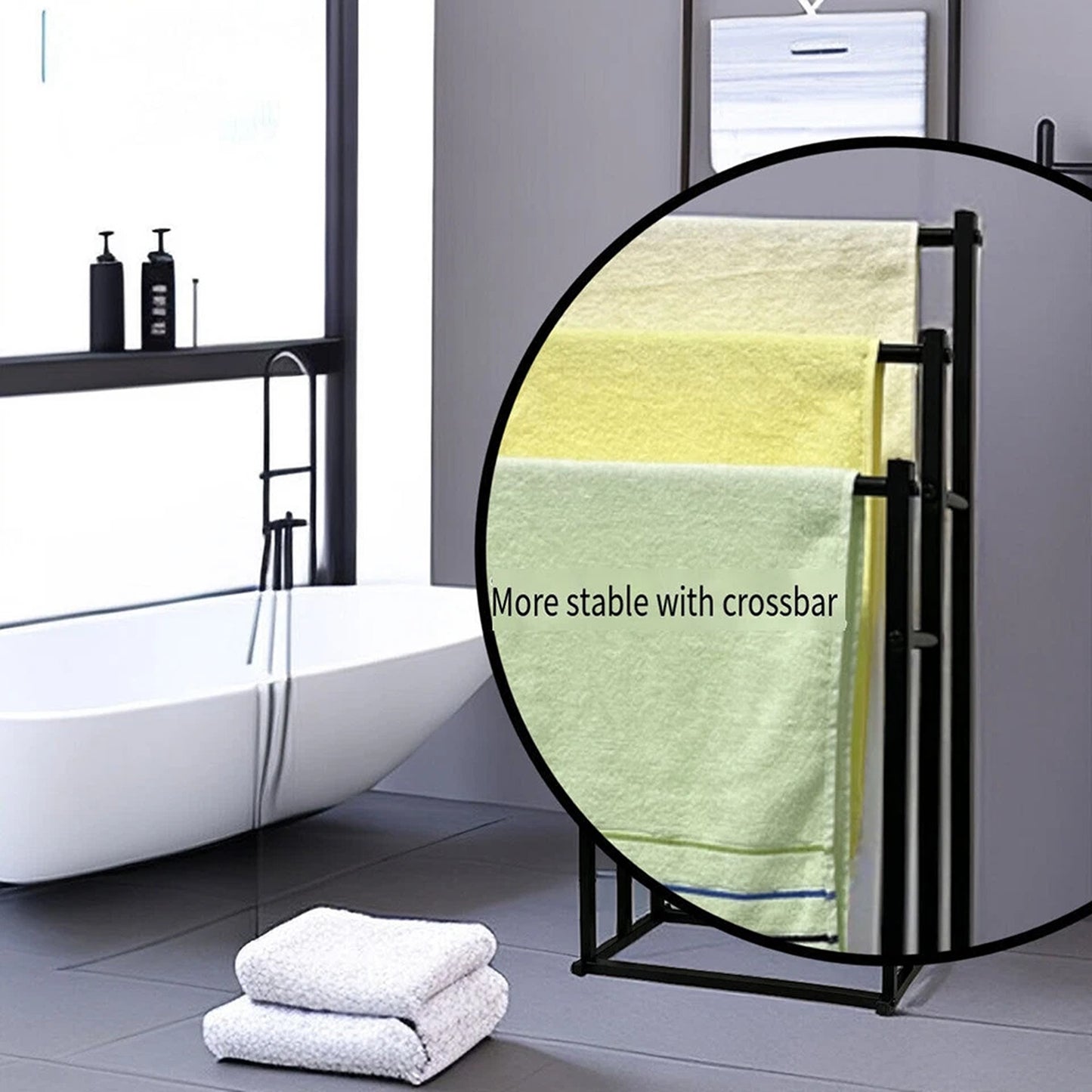 Freestanding Bathroom Towel Rack and Storage Stand