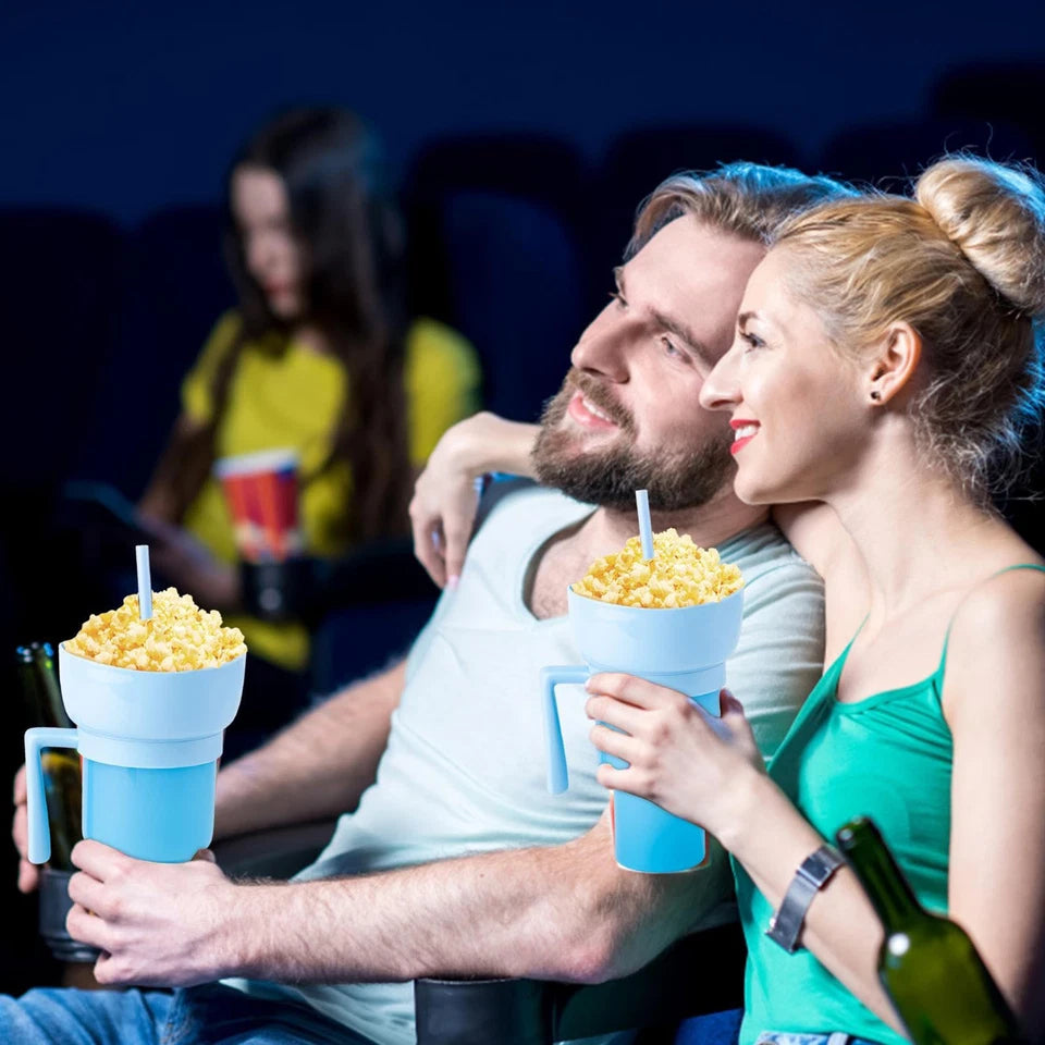 Yellow 1000ml Stadium Tumbler with Snack Cup