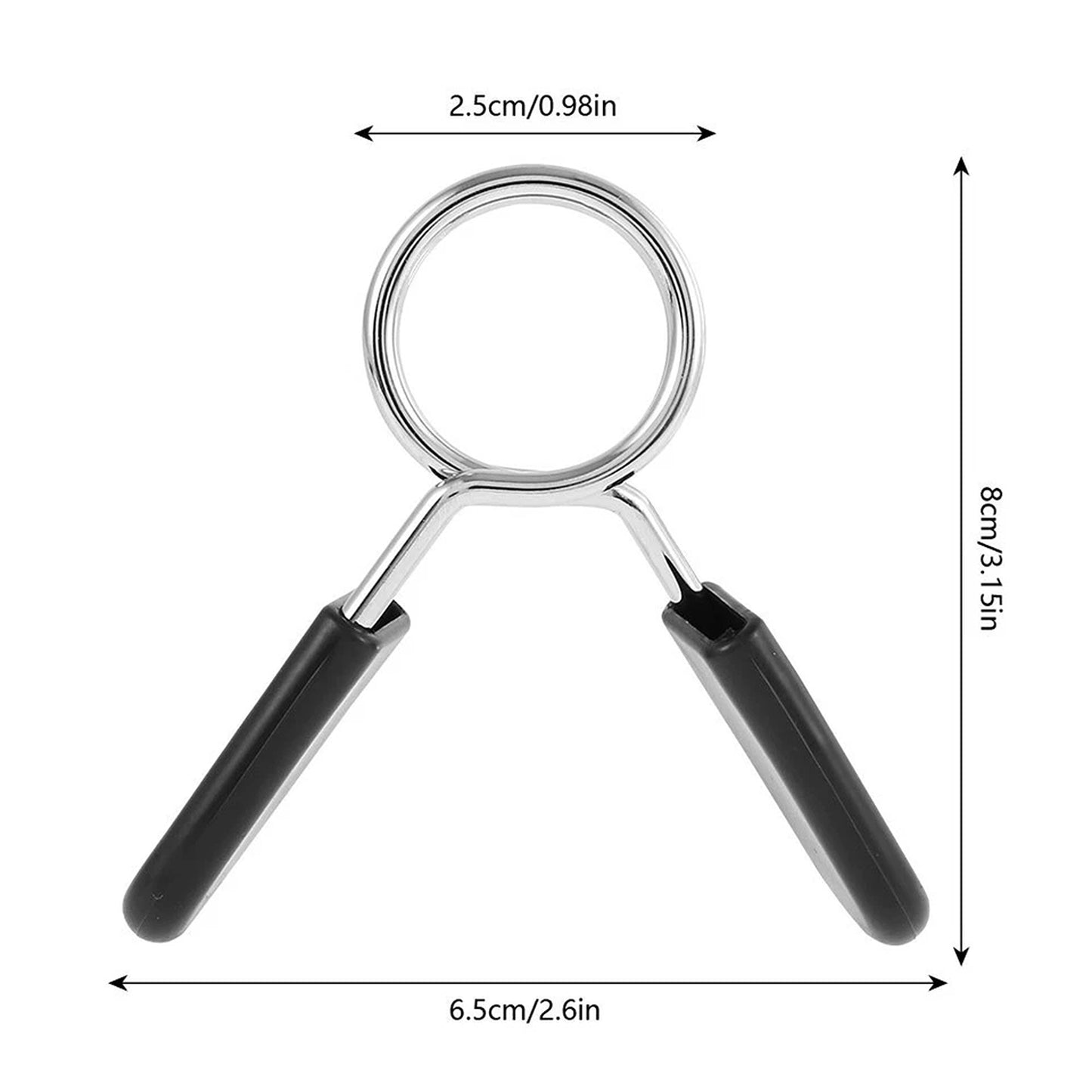 8 Piece 25mm Barbell Bar Spring Clips for Weightlifting