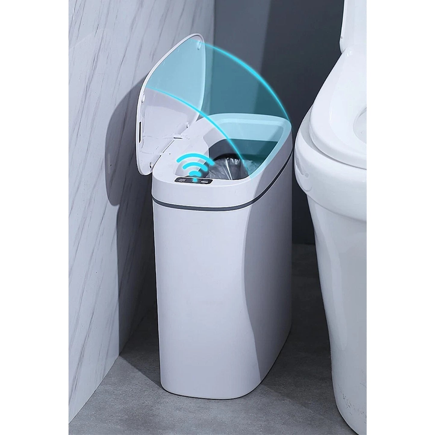 Dark Grey Touchless Smart Trash Can with Rechargeable Battery