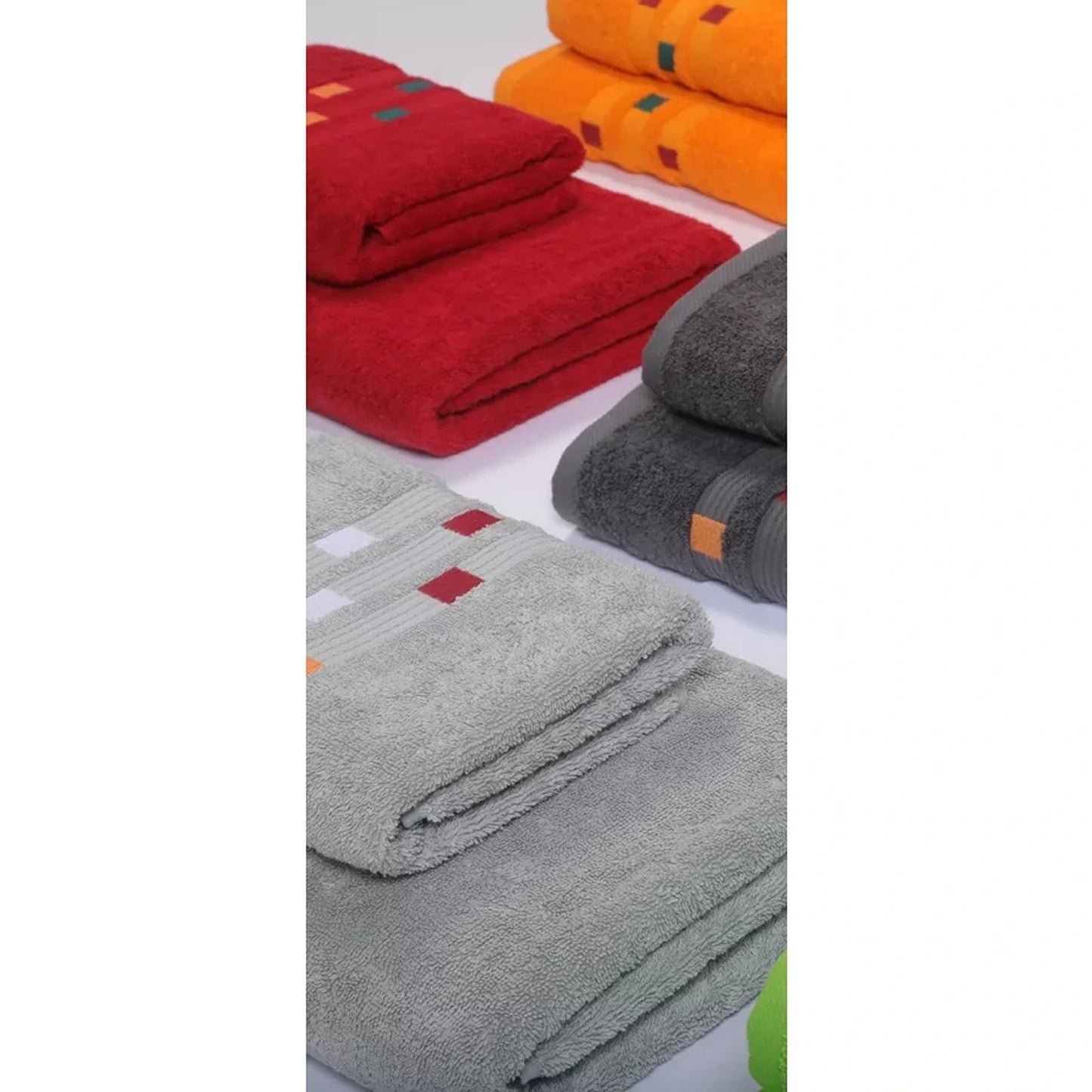Red Soft and Absorbent Luxury Cotton Towel Set 550 GSM