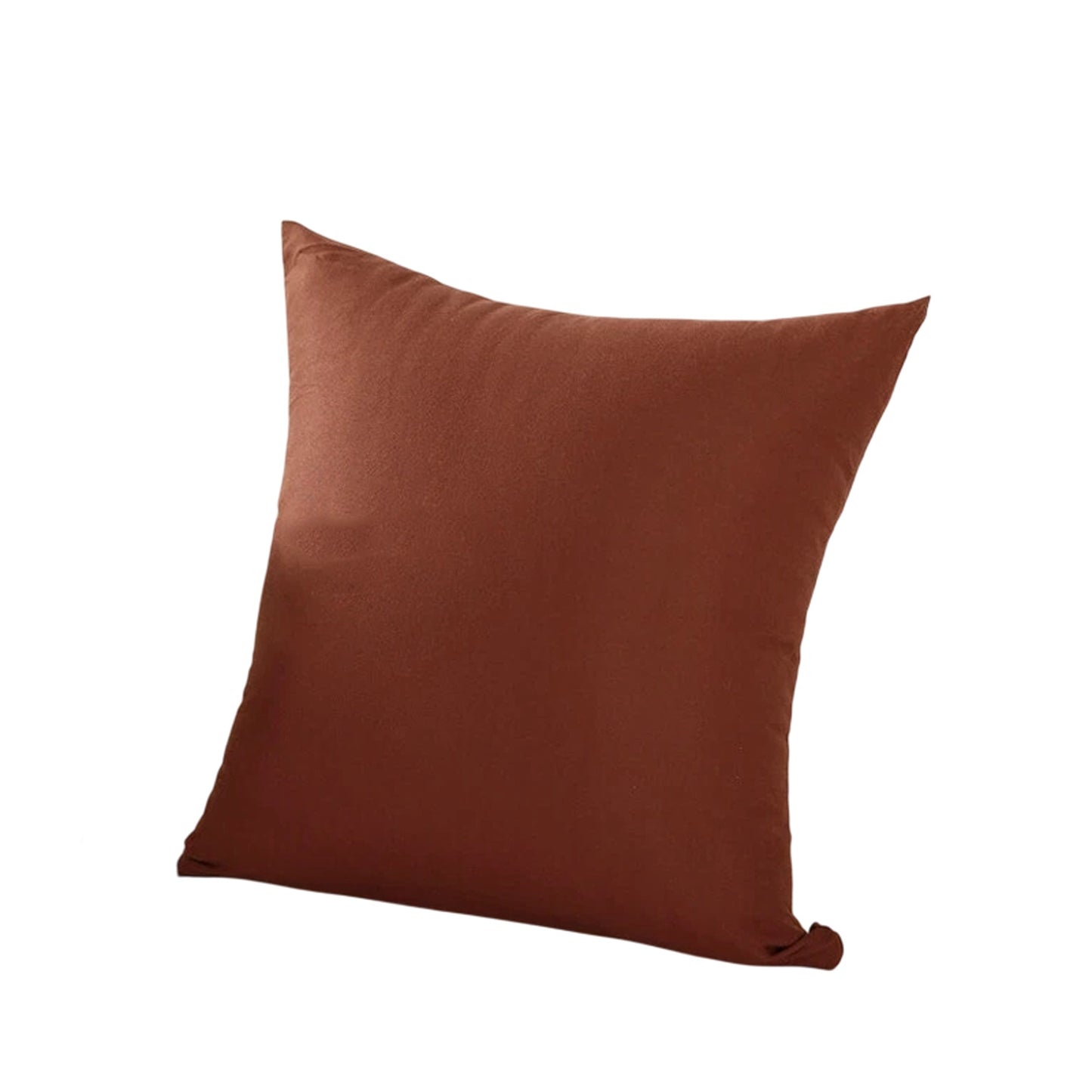 Brown Minimalist Plain Cushion Cover Soft Decorative Pillow Case