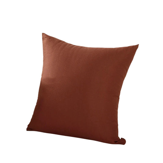 Brown Minimalist Plain Cushion Cover Soft Decorative Pillow Case