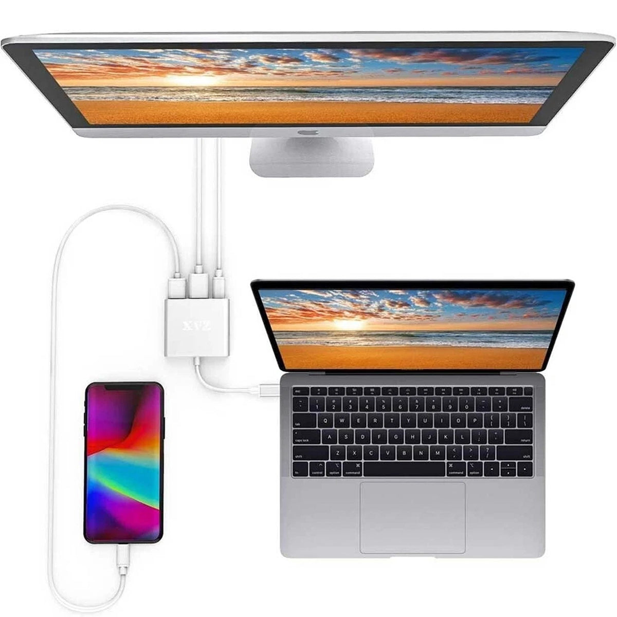 USB C to HDMI Adapter Hub Converter for iPhone 17 16 MacBook Samsung and Surface