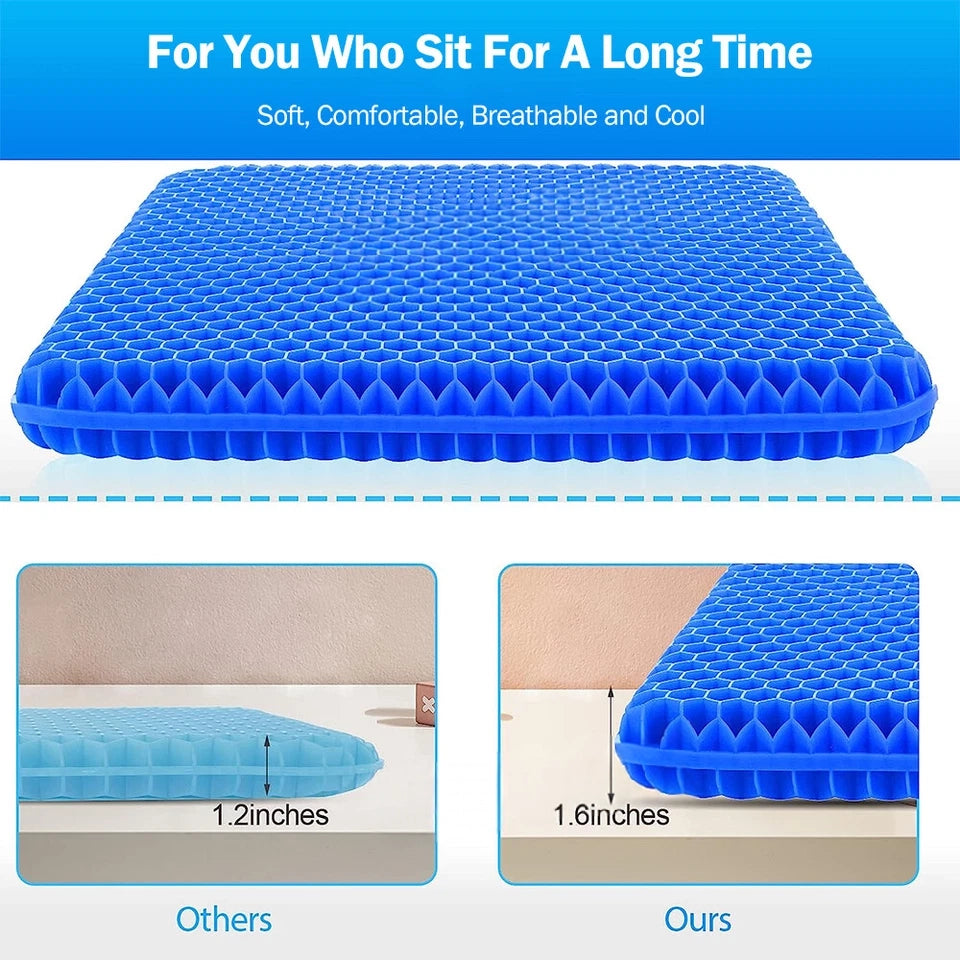 Double Layer Gel Honeycomb Seat Comfort Support Cushion Cooling Flex Pain Relief