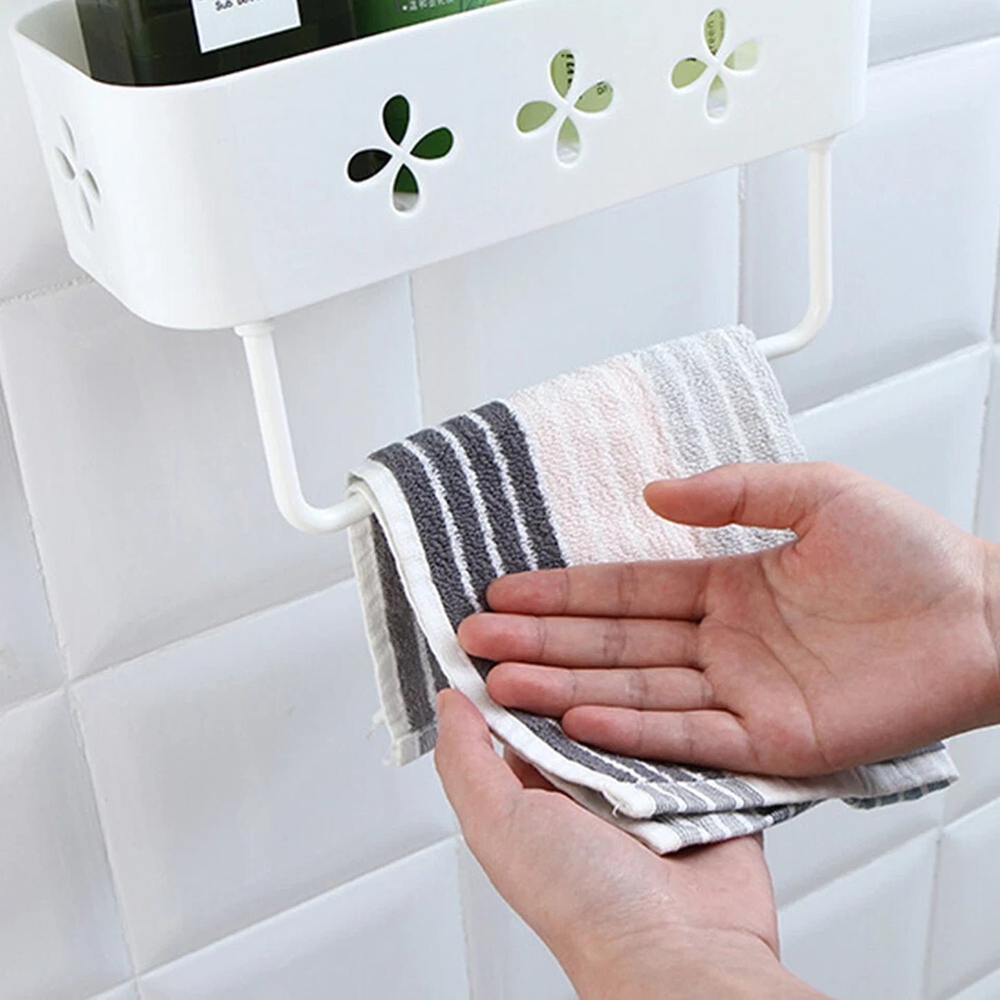 Shower Suction Shelf Bathroom Corner Storage Basket Kitchen Caddy Rack Tidy