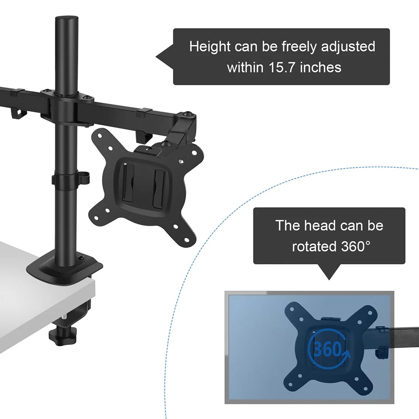 Dual Monitor Desk Mount with Adjustable Arms