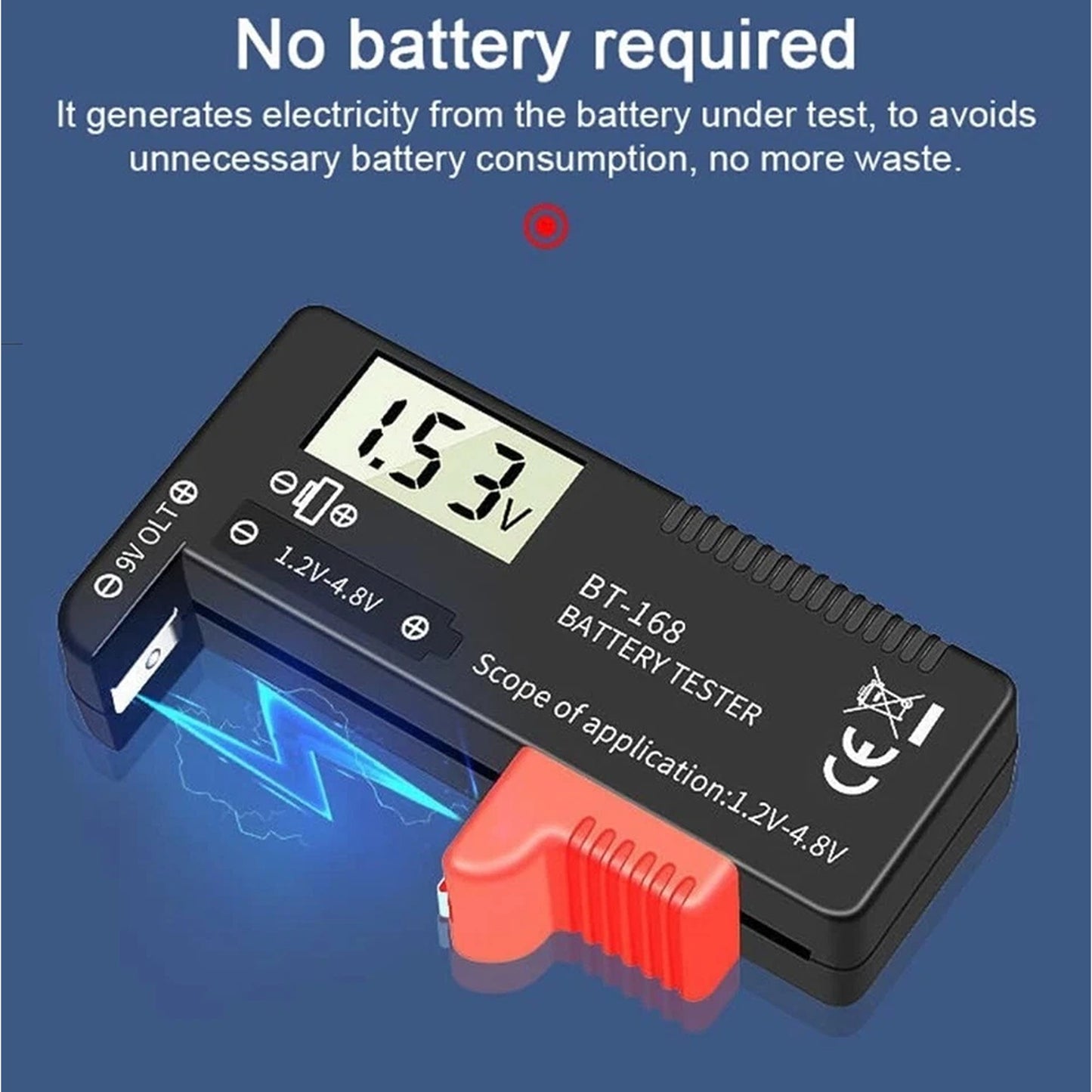 Universal Digital LCD Battery Tester For AA AAA C D 9V Button Cell