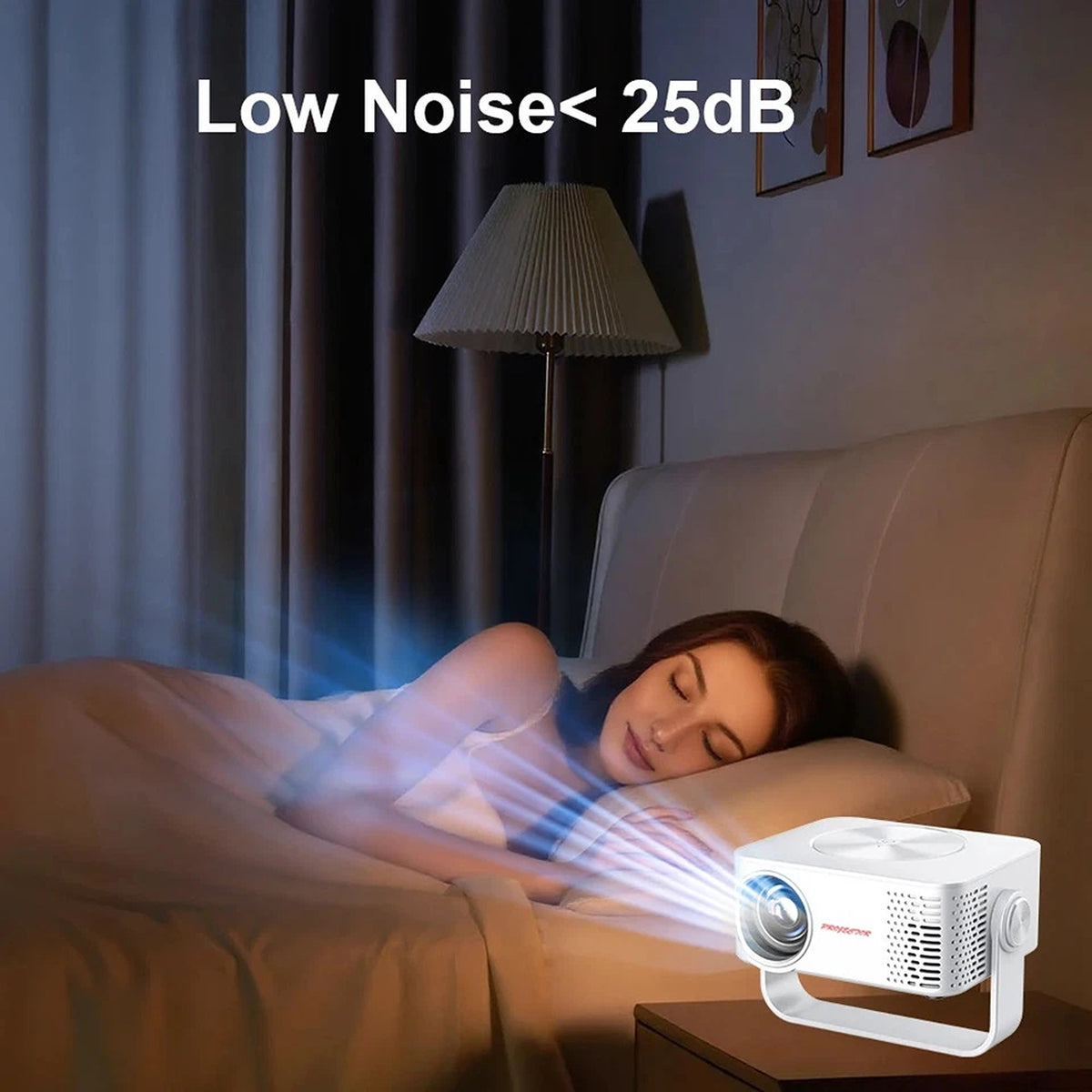 HD 1080p LED Projector with Auto Keystone HDMI USB and AUX Connection