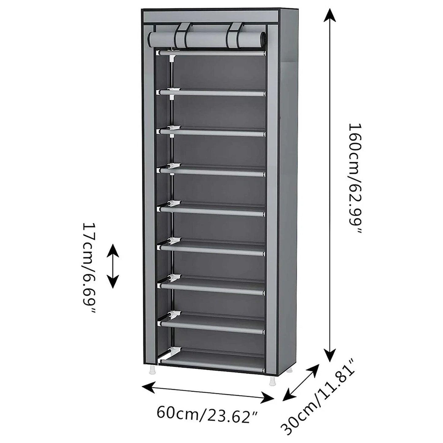 10 Tier Shoe Organizer Cabinet for Entryway and Bedroom