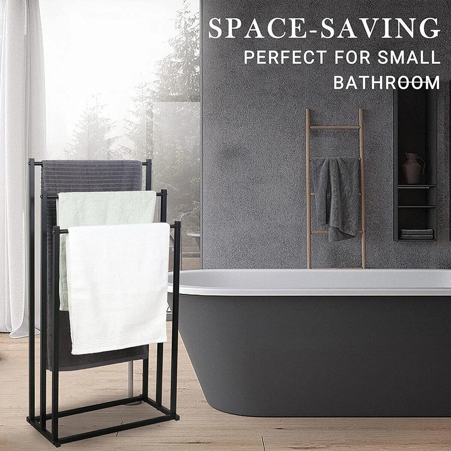 Freestanding Bathroom Towel Rack and Storage Stand