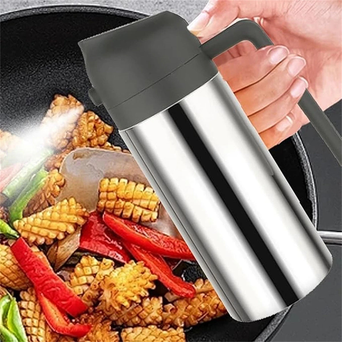 360ML Stainless Steel Cooking Oil Spray Bottle and Dispenser