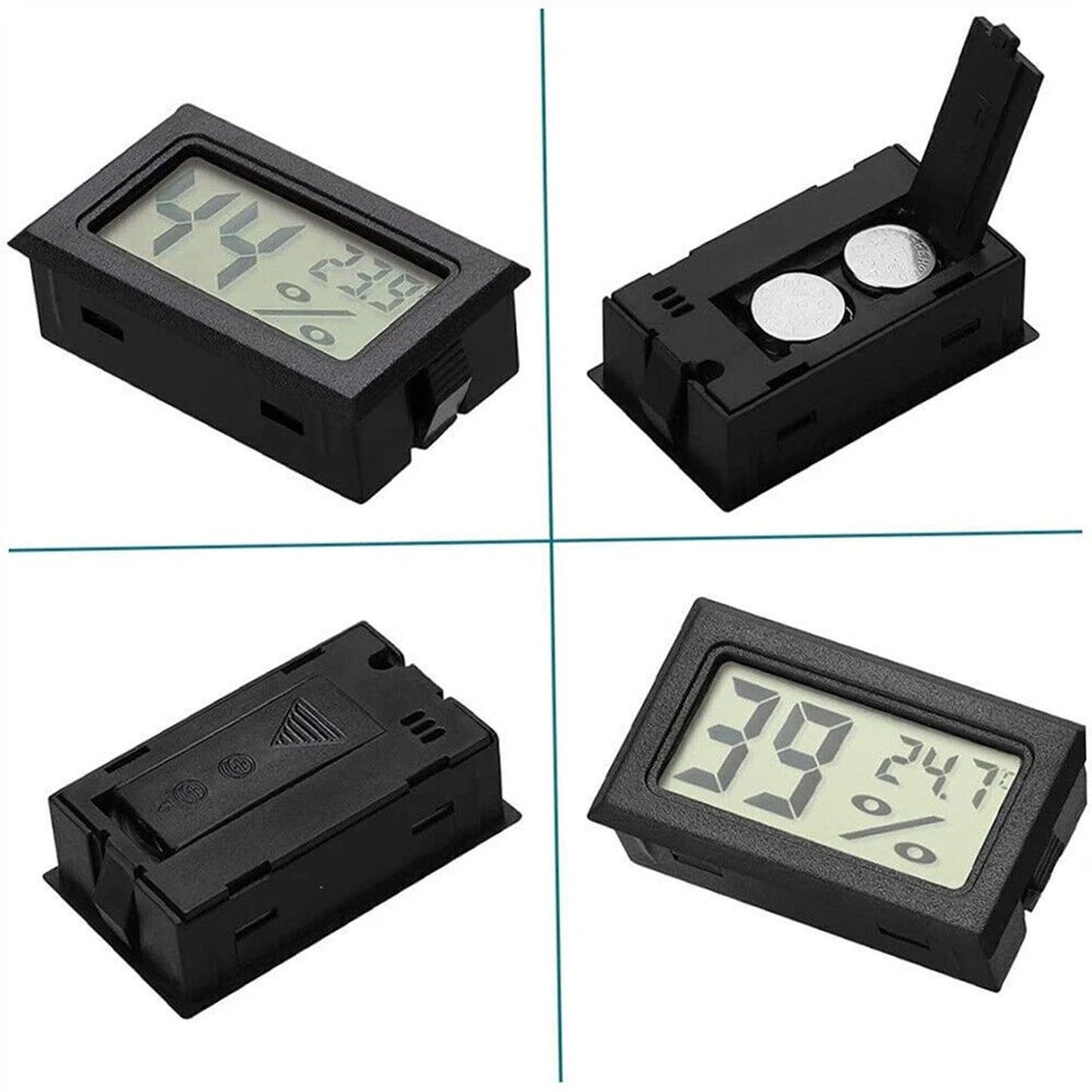 Black Mini LCD Thermometer Hygrometer Indoor Temperature Humidity Gauge Hygrometer Indoor Temperature Humidity Gauge