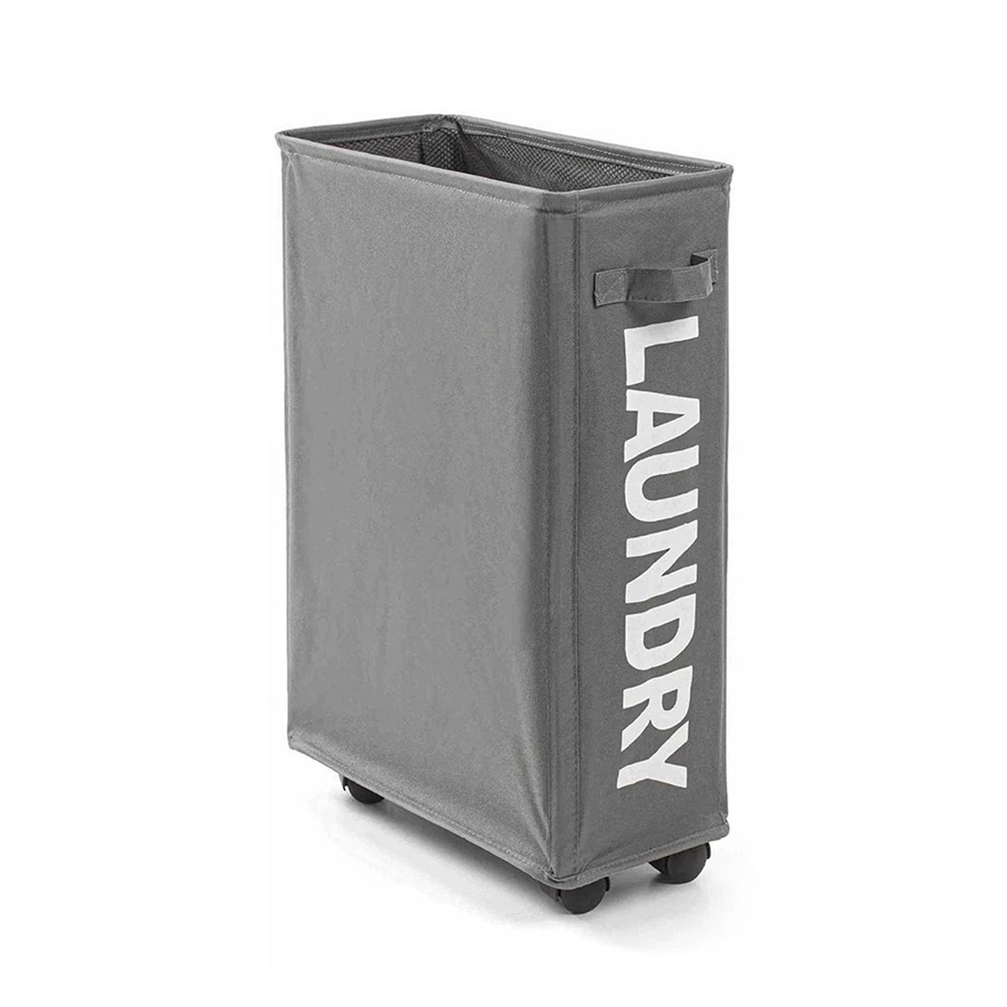 Dark Grey Foldable Laundry Hamper Basket with Storage Bag