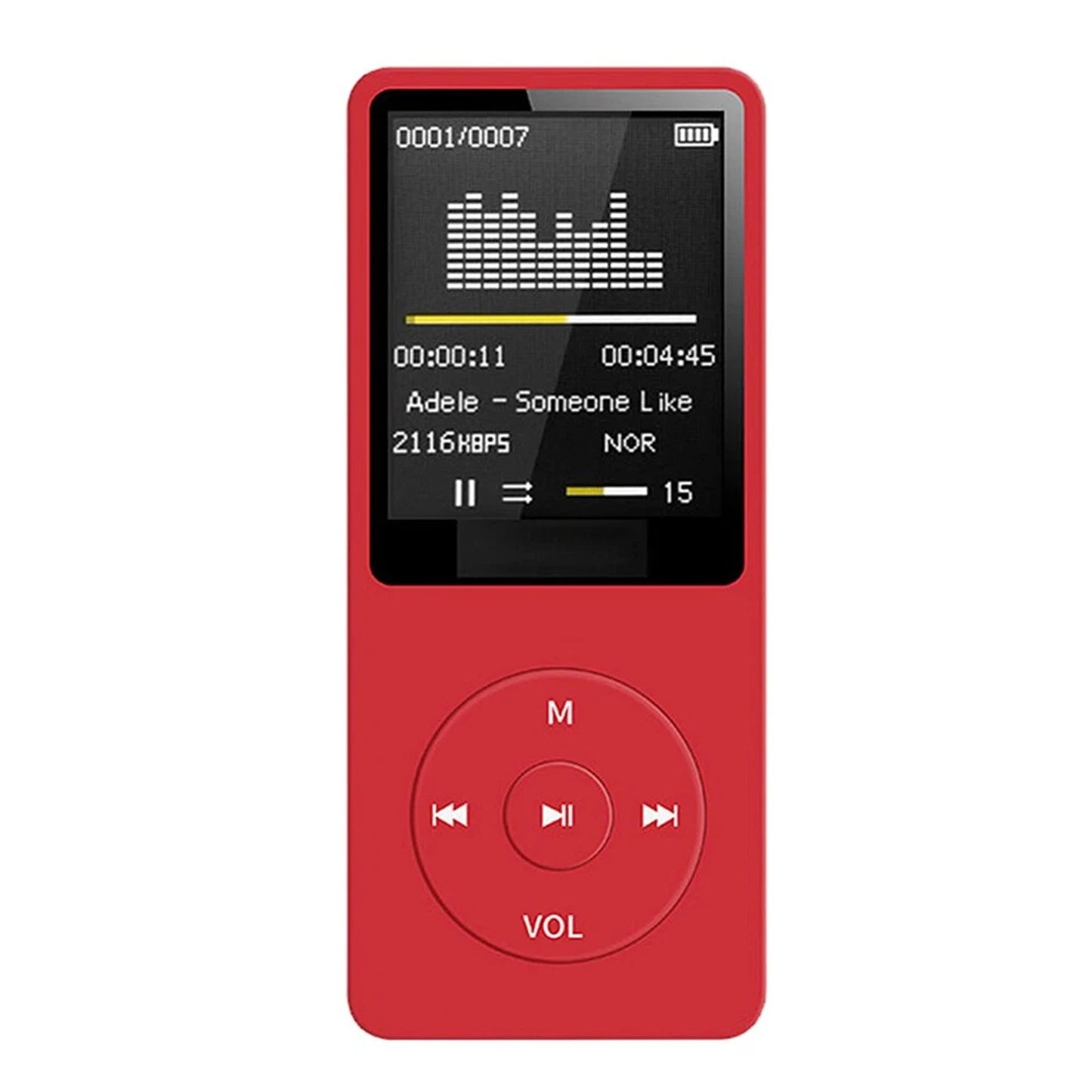 Portable MP3 Music Player with Screen - Red
