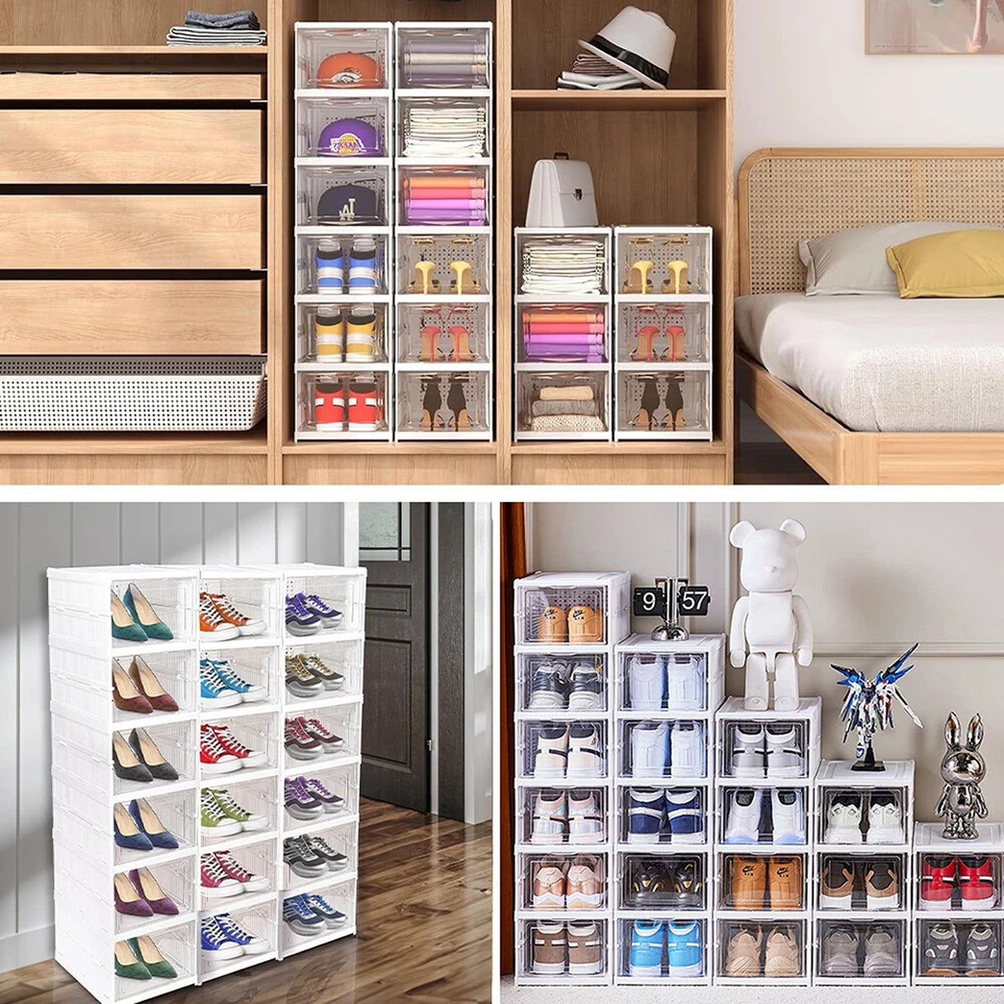 Foldable Shoe Organizer Stand 6 Tier Storage Rack For Shoes
