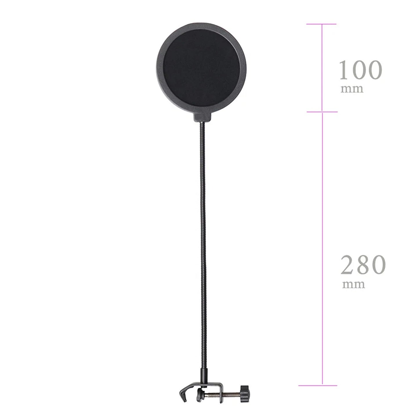 Microphone Pop Filter with Double Layer Mesh