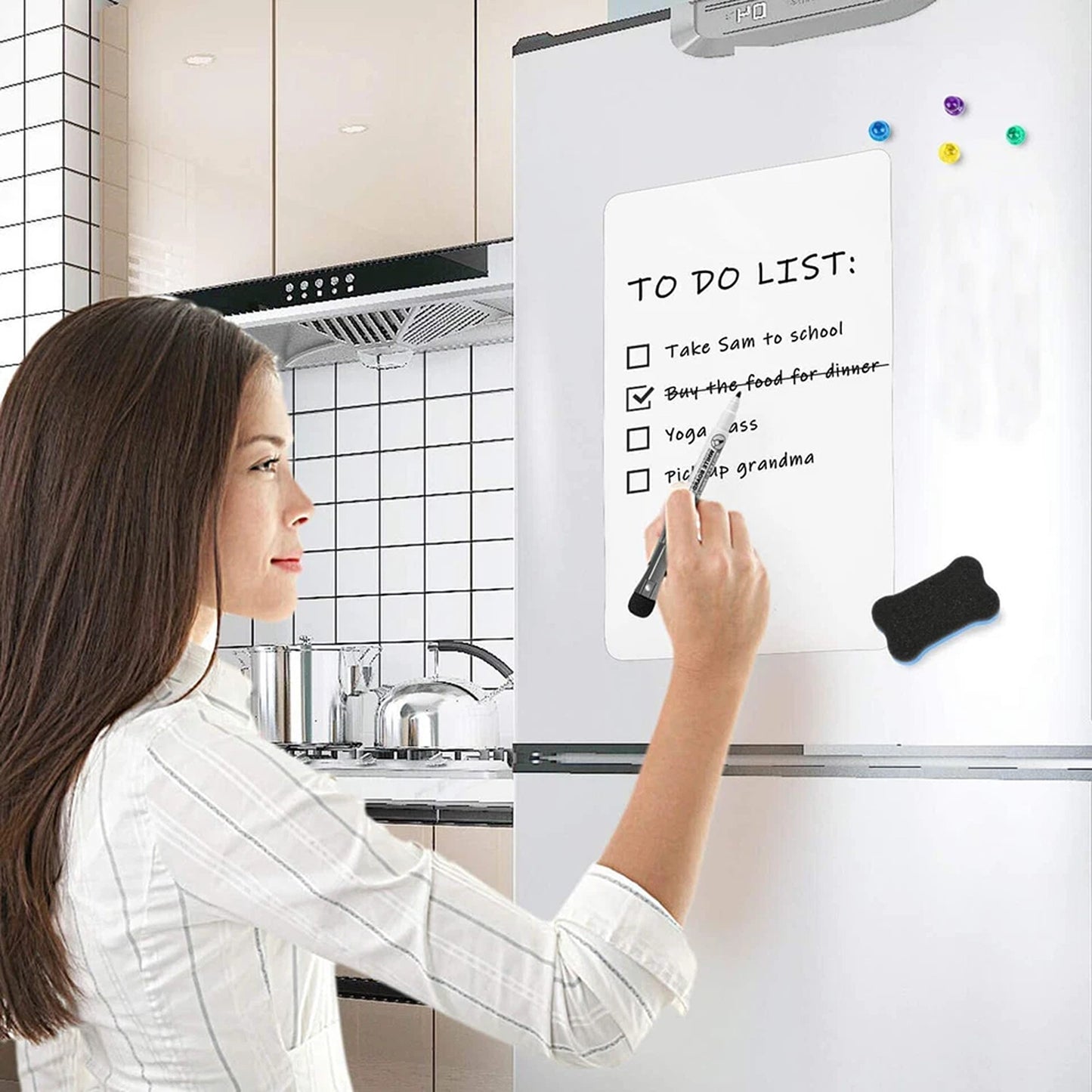 A3 Fridge Whiteboard Planner with Pen and Eraser