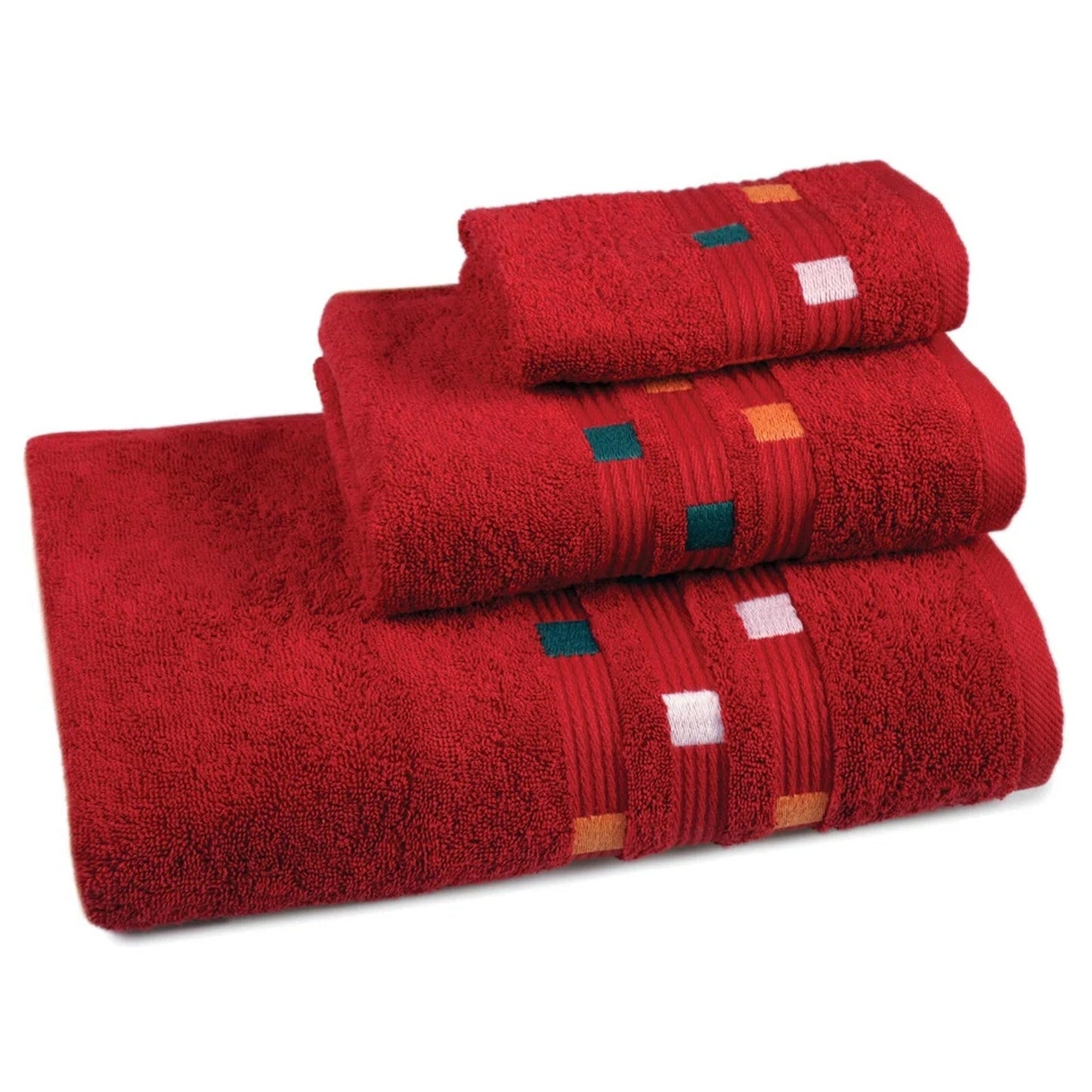 Red Soft and Absorbent Luxury Cotton Towel Set 550 GSM