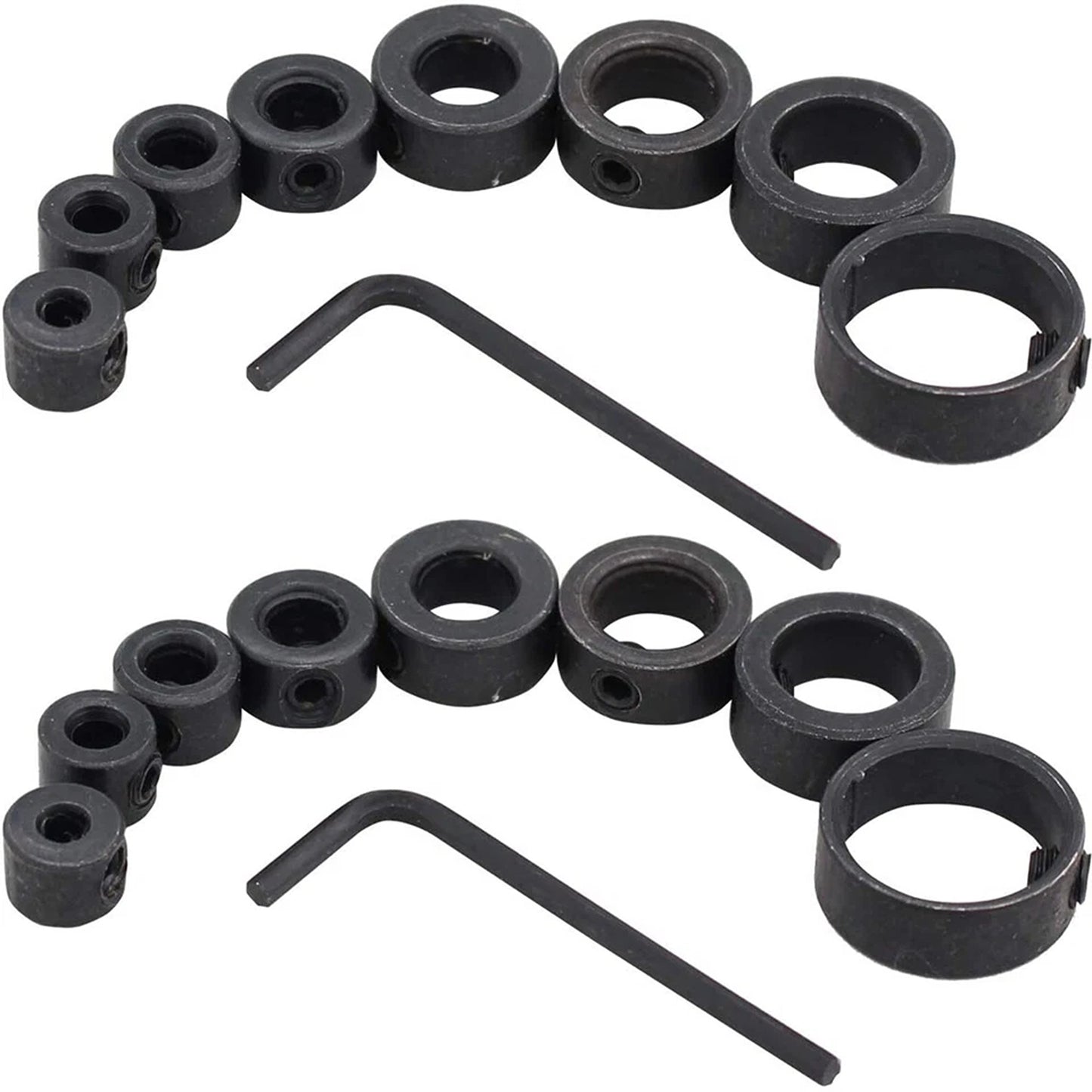 9 Piece Drill Bit Stop Collar Set with Positioning Rings